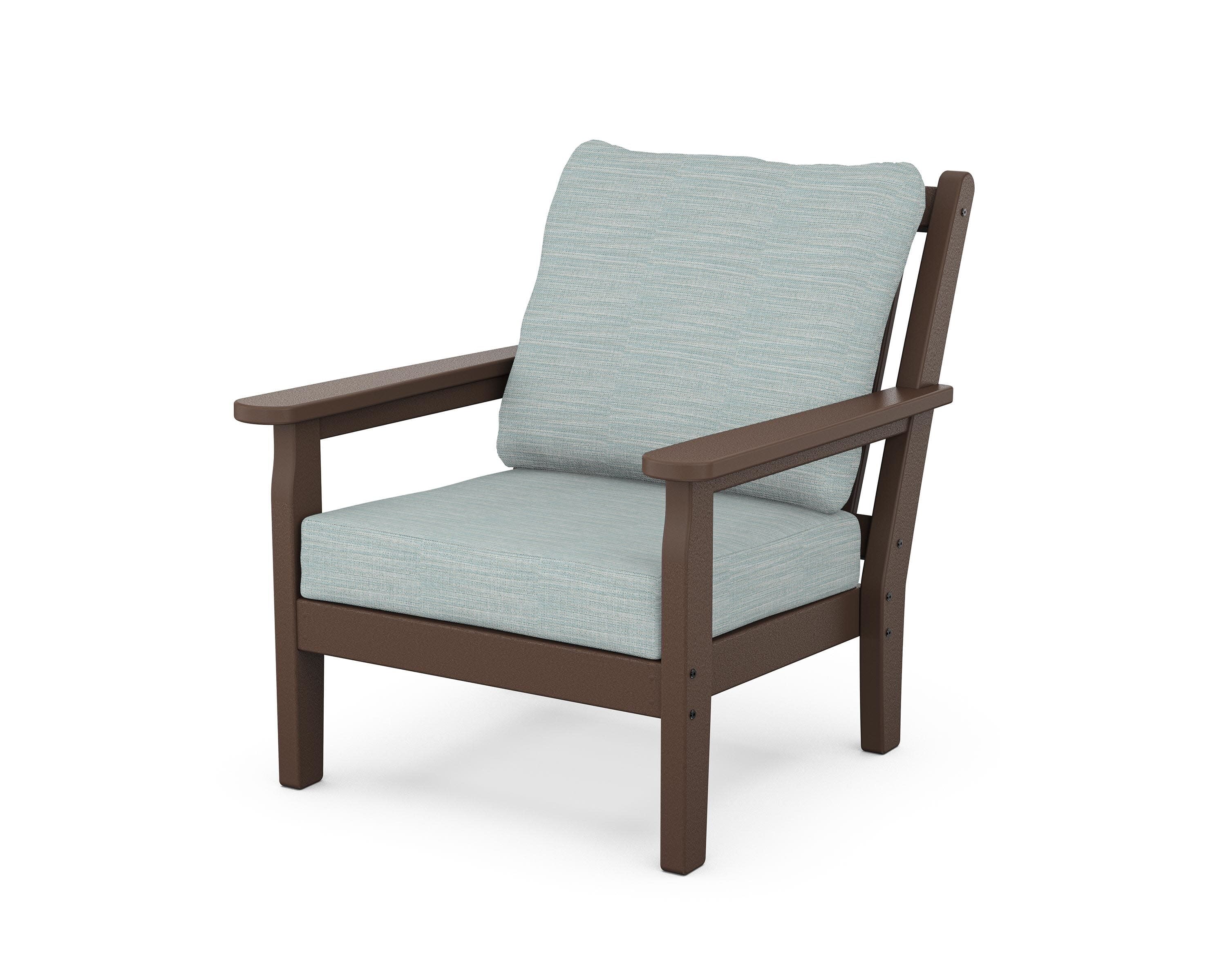 Chippendale Deep Seating Chair in Mahogany / Soothe Mist