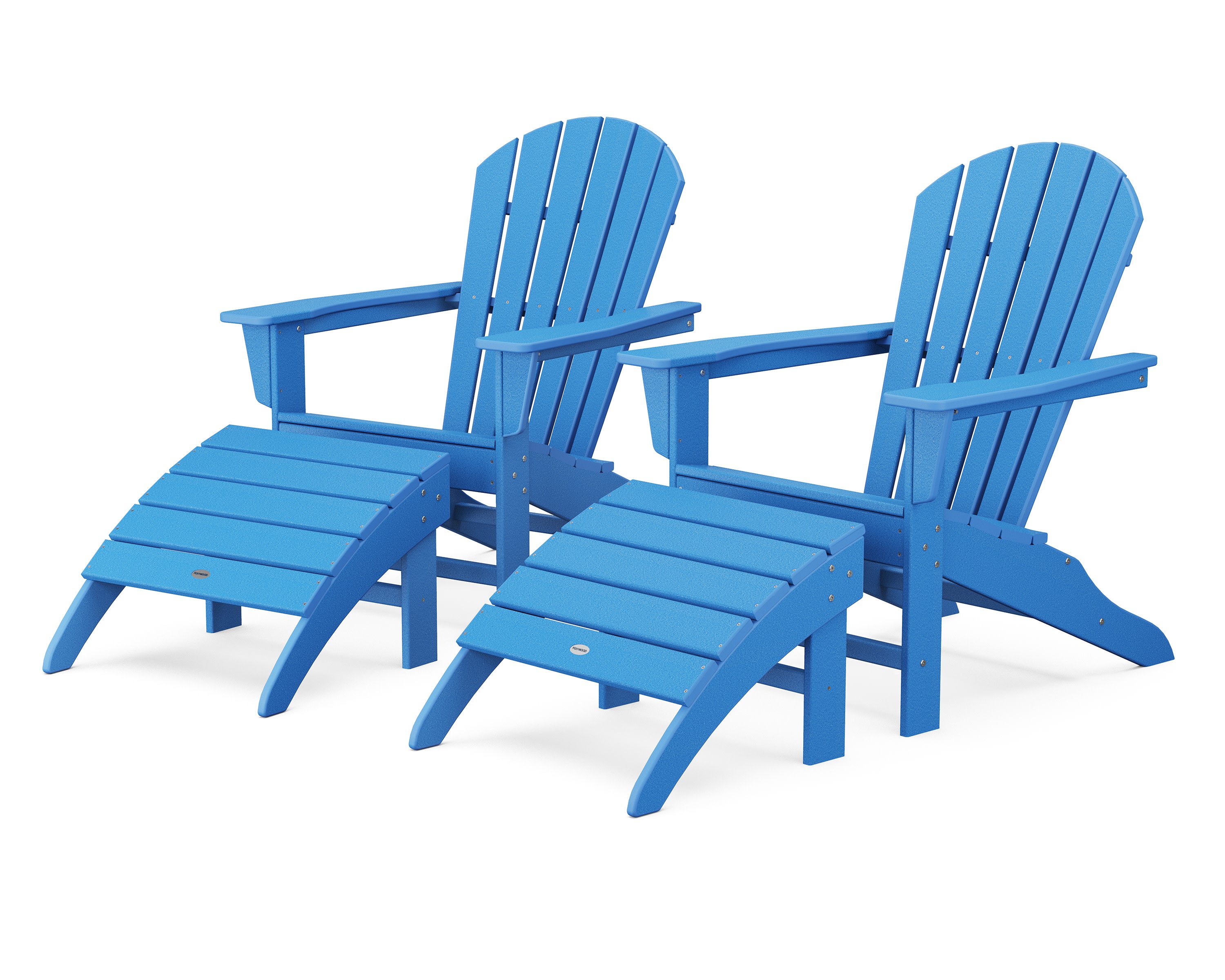 South Beach 4-Piece Adirondack Set in Pacific Blue