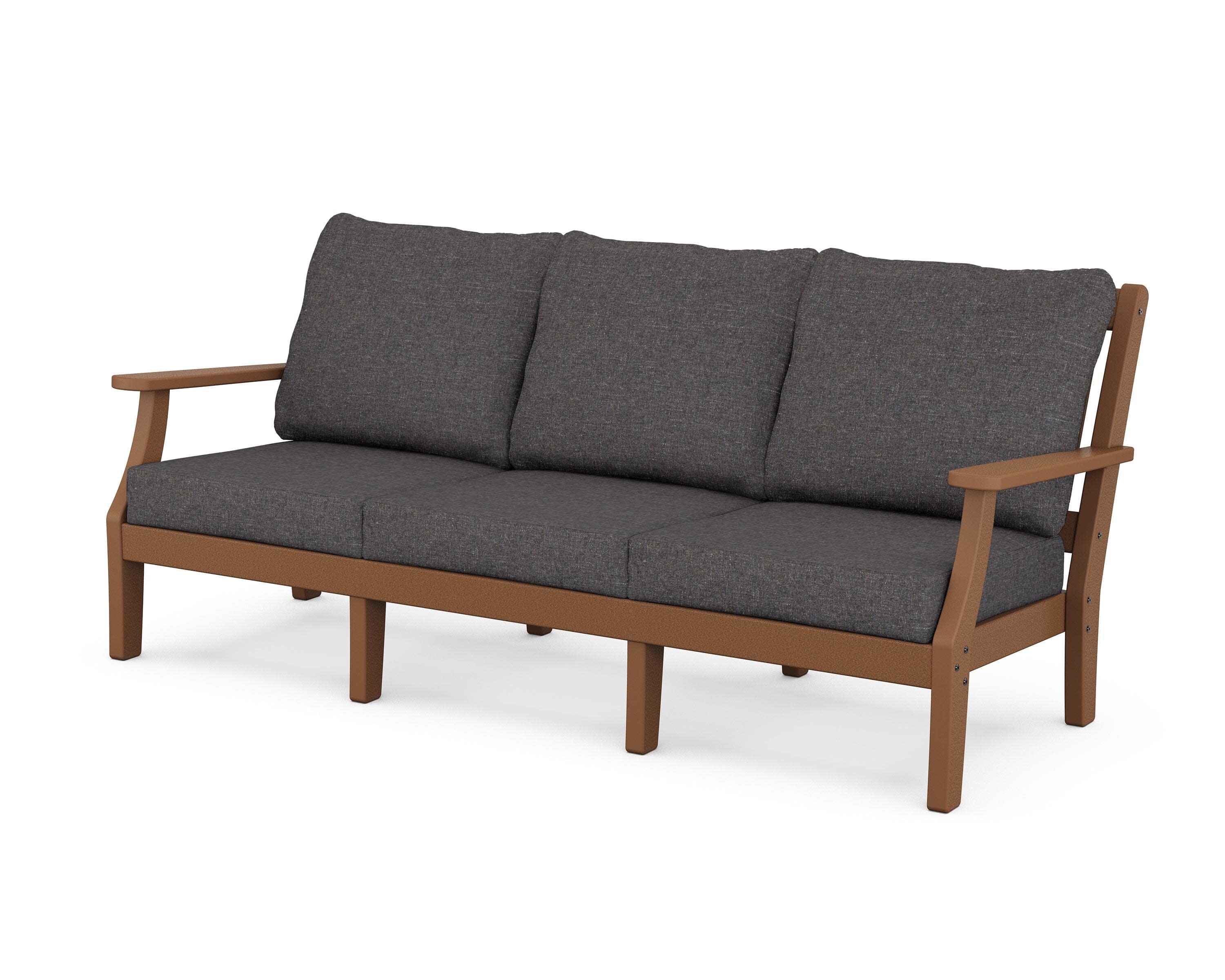 Chinoiserie Deep Seating Sofa in Teak / Ash Charcoal
