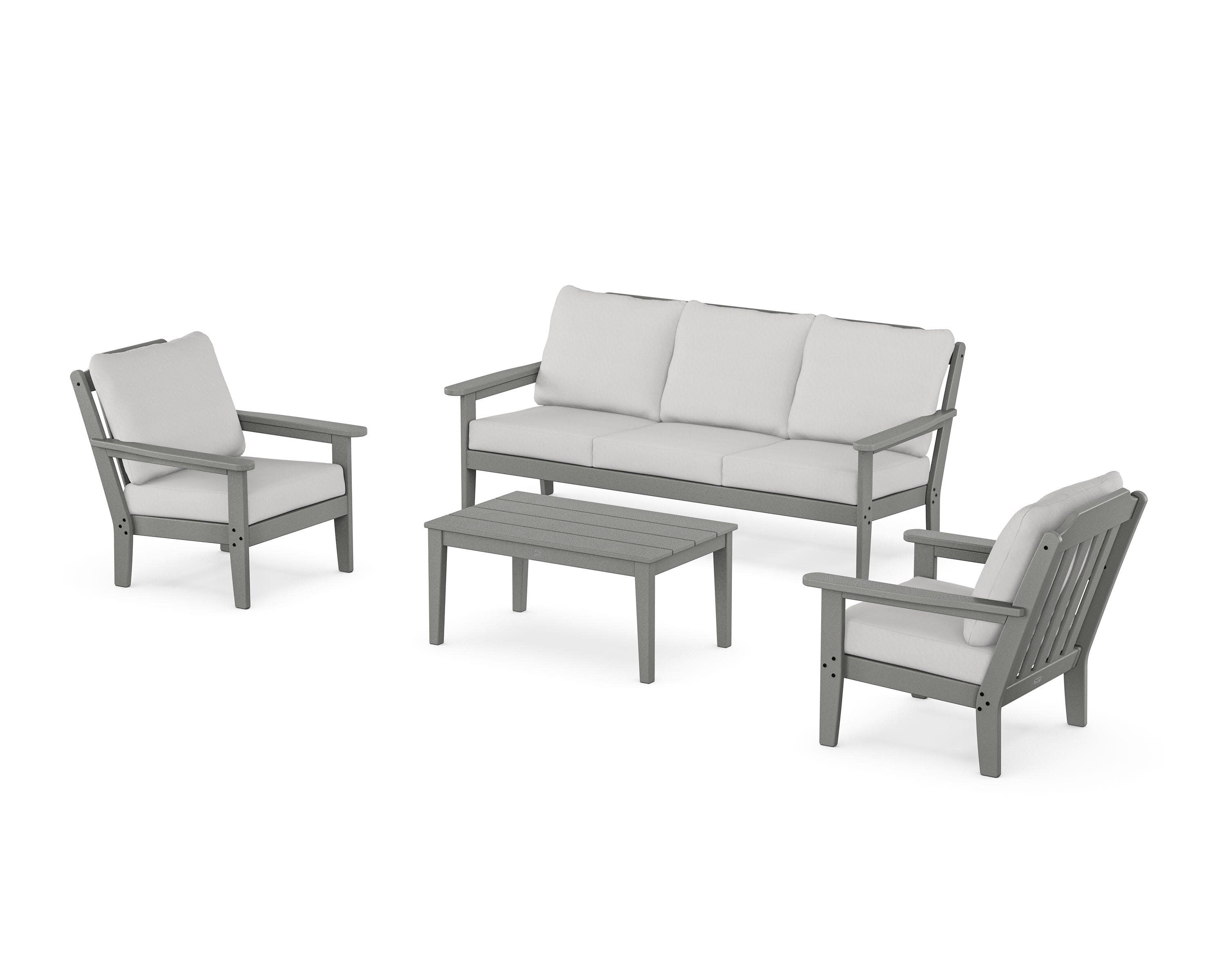 Cottage 4-Piece Deep Seating Set with Sofa in Slate Grey / Diamond in the Rough