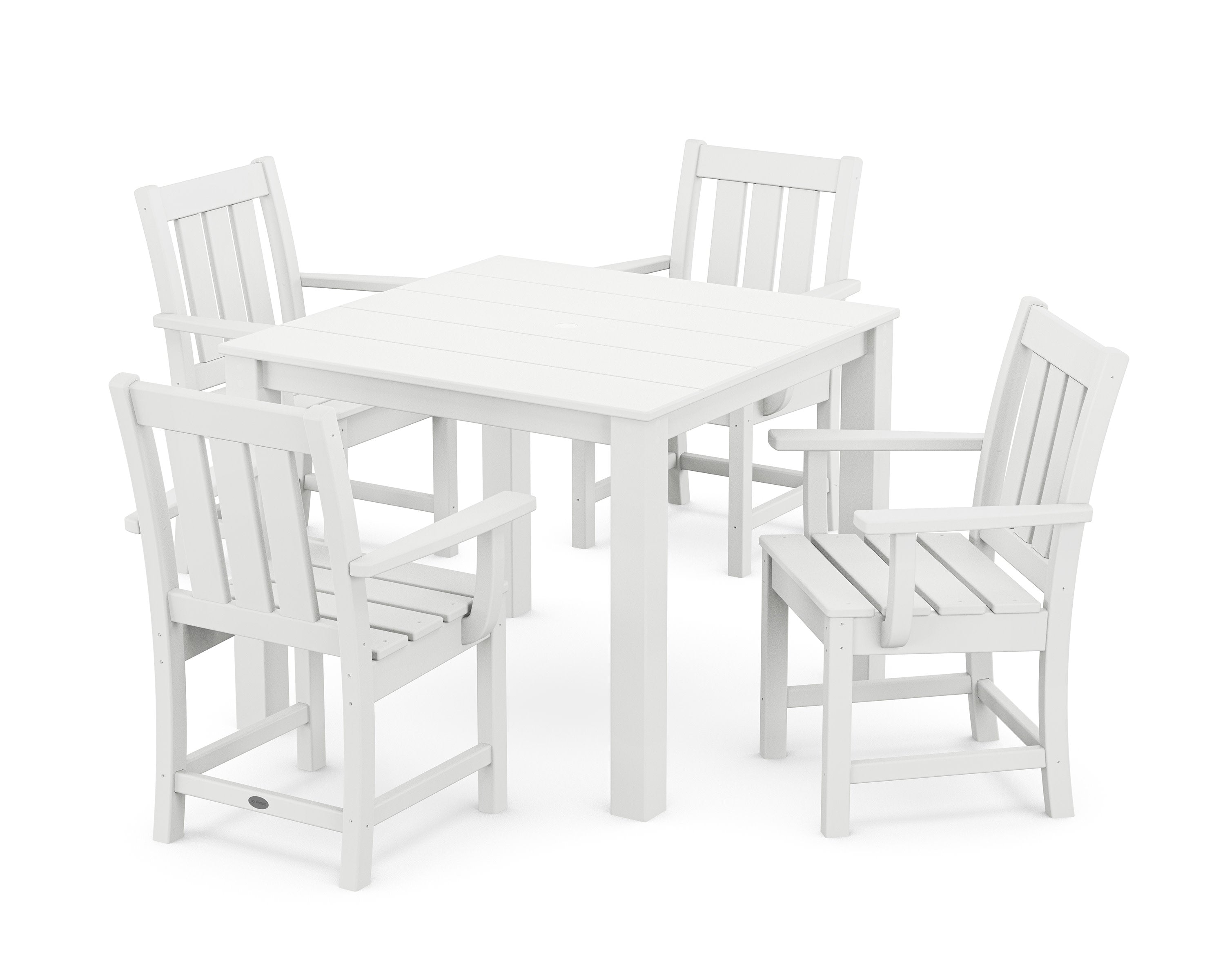 Oxford 5-Piece Parsons Dining Set in White