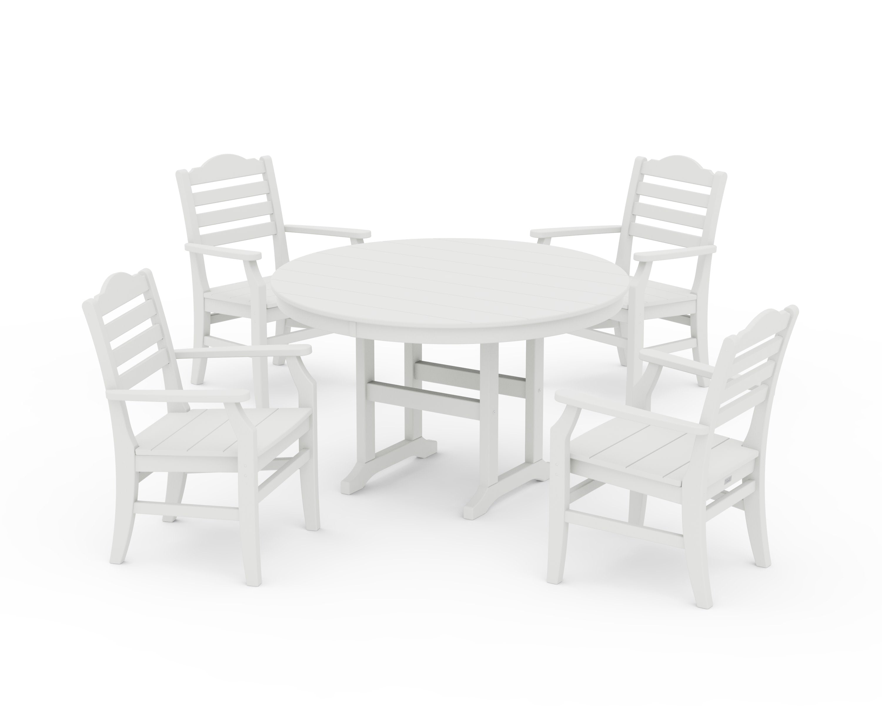Savannah 5-Piece Round Farmhouse Dining Set in Vintage White