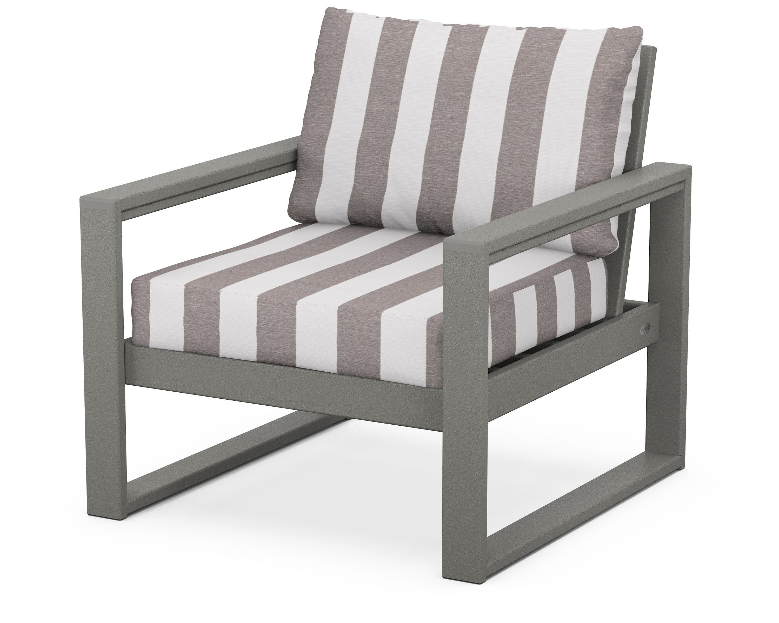 EDGE Club Chair in Slate Grey / Cabana Stripe Grey Mist