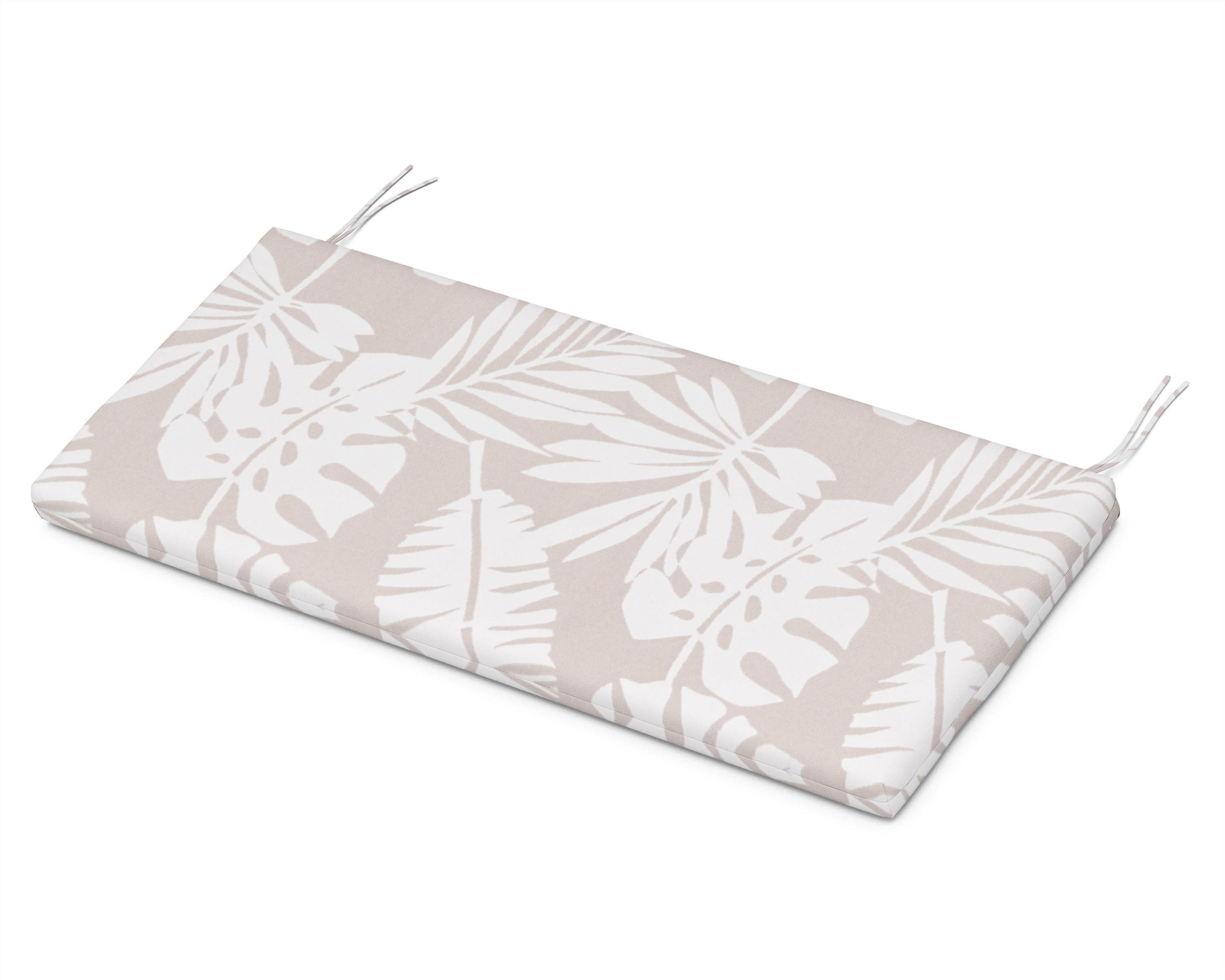 Bench Seat Cushion - 18.5"D x 43.5"W x 2.5"H in Leaf Dune Burlap