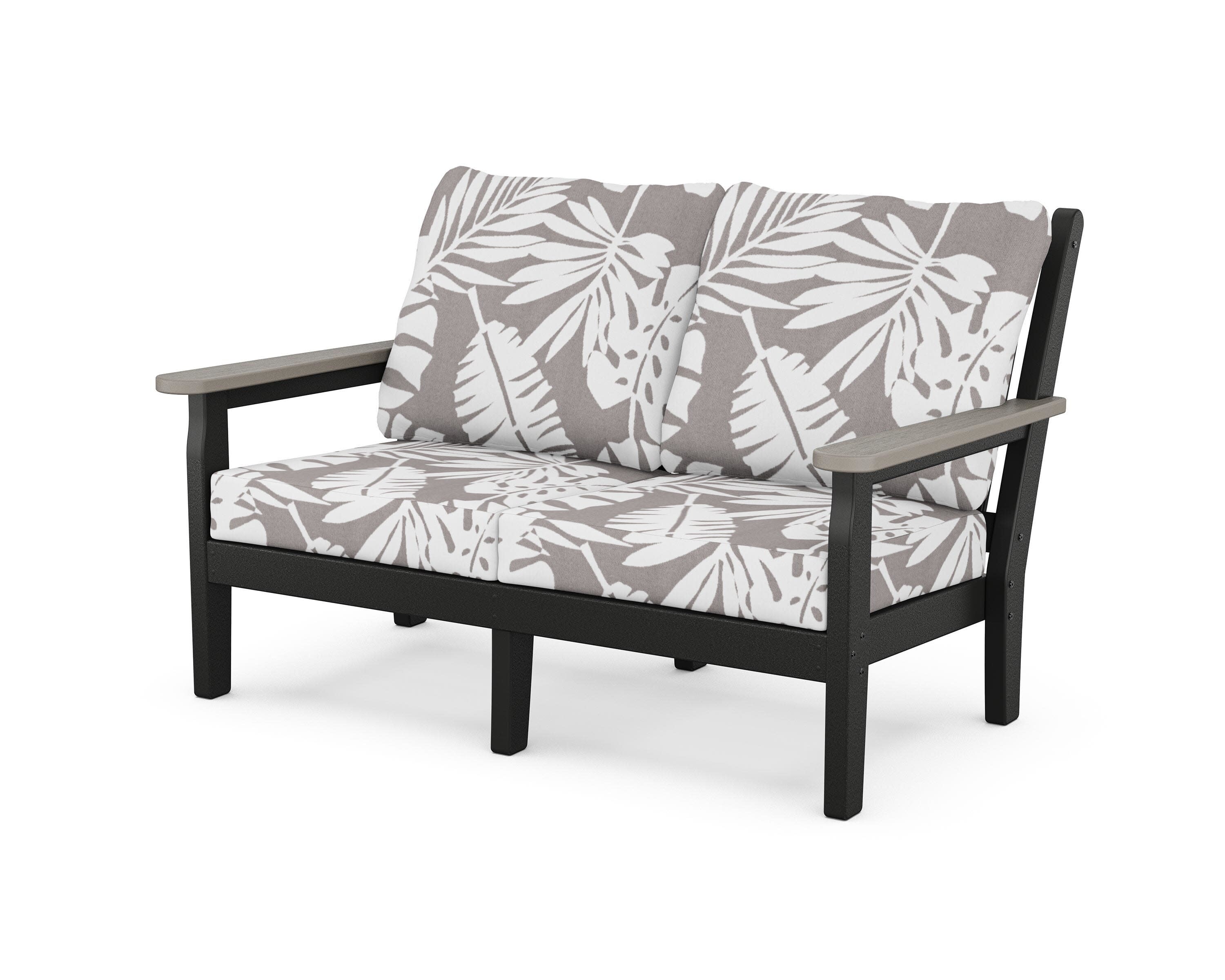 Chippendale Deep Seating Loveseat in Black / Driftwood / Leaf Grey Mist
