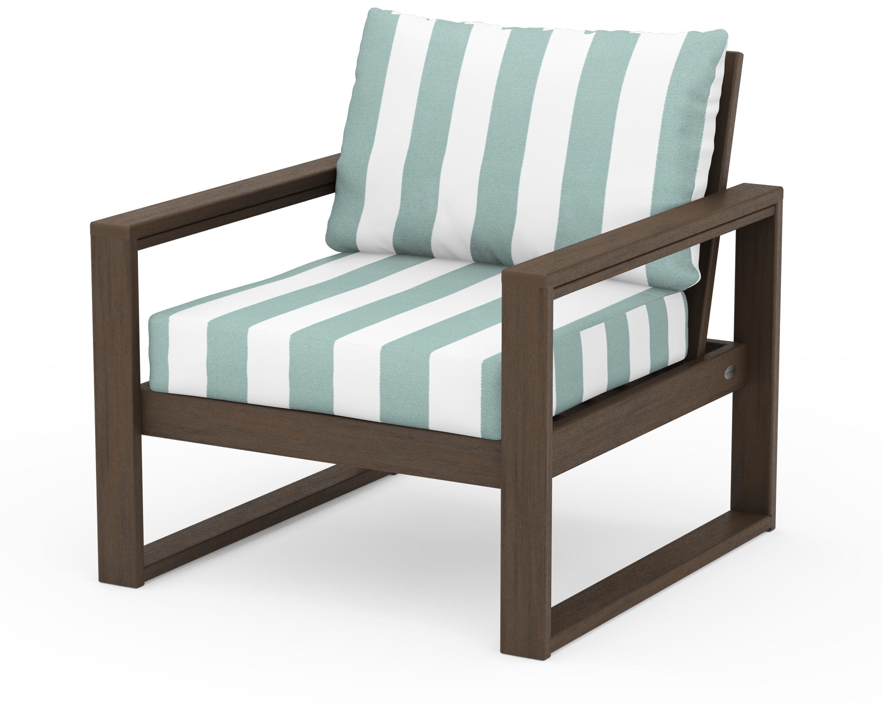 EDGE Club Chair in Kona / Cabana Stripe Glacier Spa