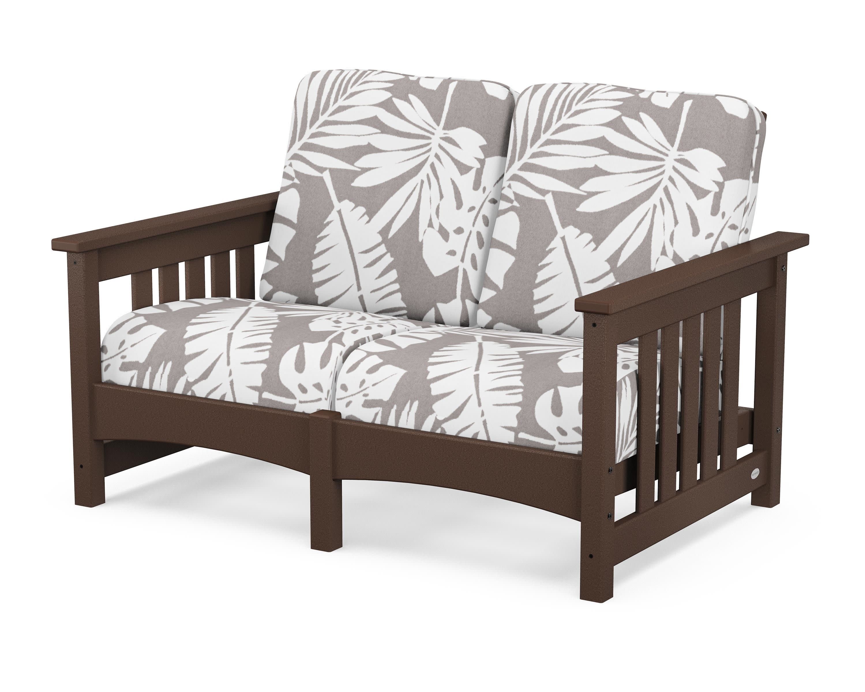 Club Mission Loveseat in Mahogany / Leaf Grey Mist