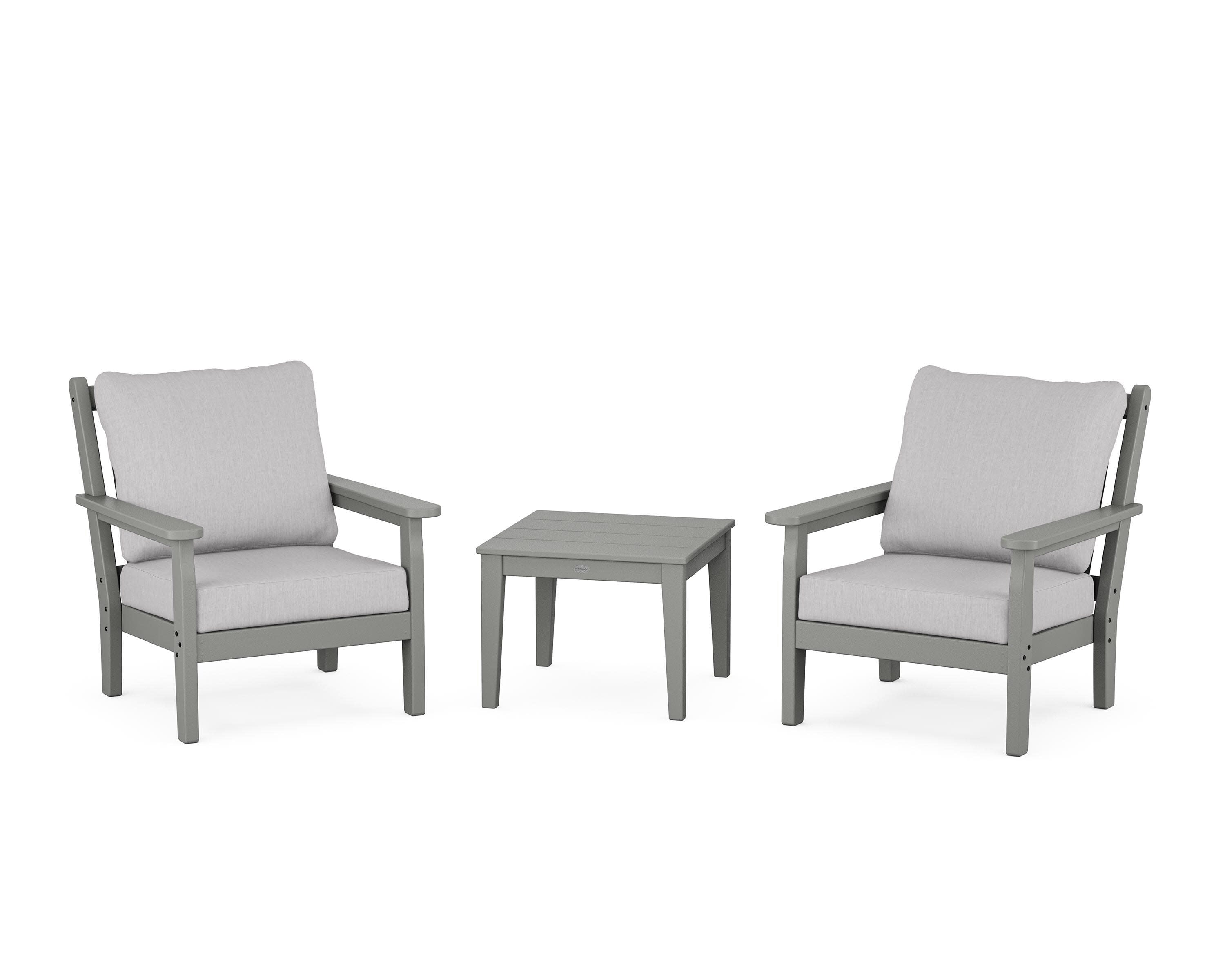 Chippendale 3-Piece Deep Seating Set in Slate Grey / Granite