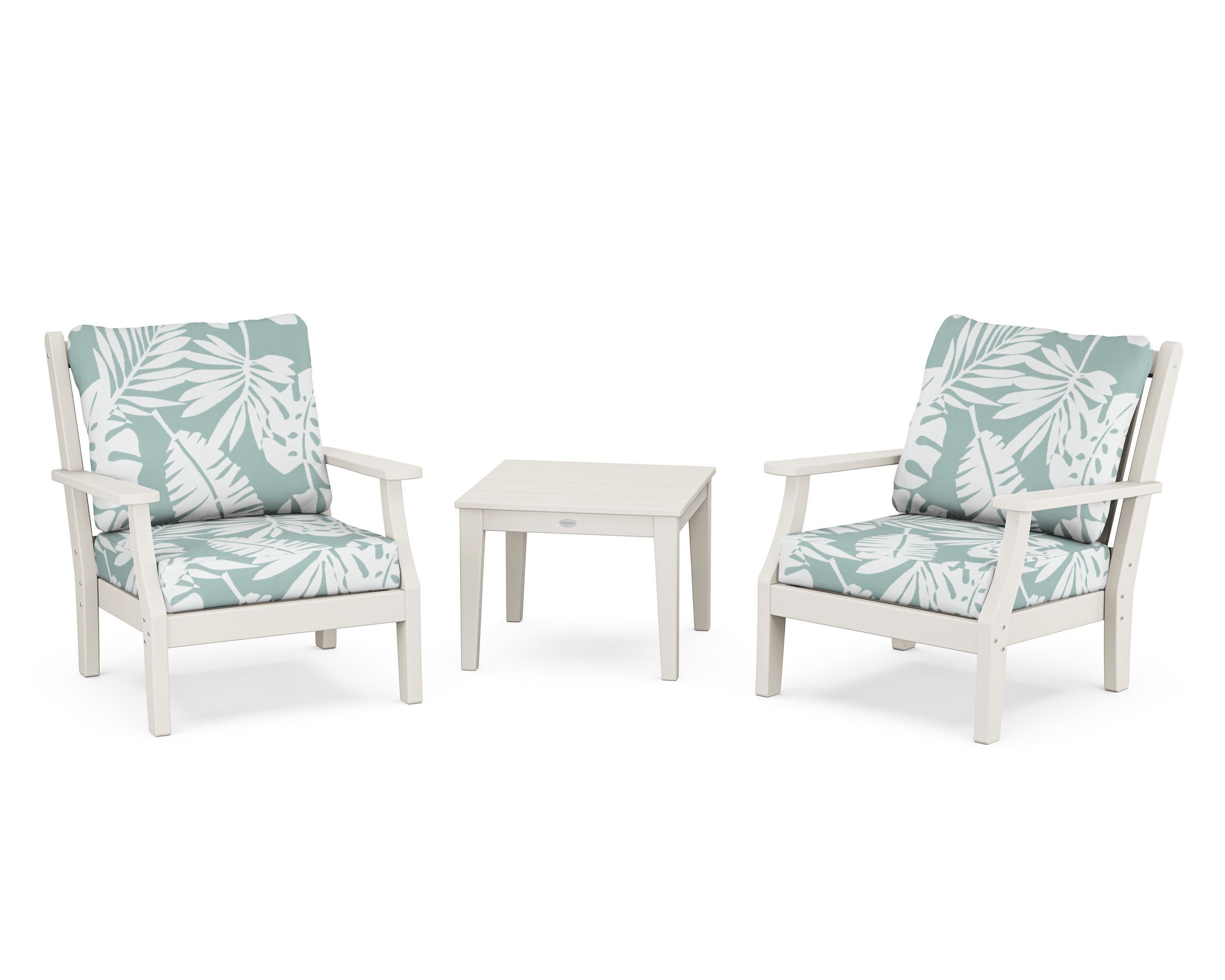 Wovendale 3-Piece Deep Seating Set in Sand / Leaf Glacier Spa