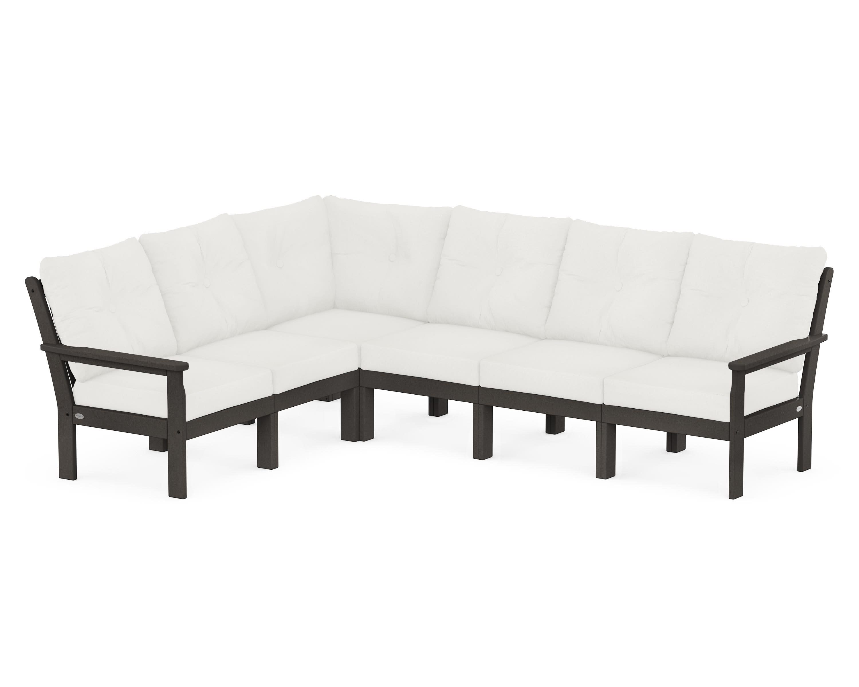 Vineyard 6-Piece Sectional in Vintage Coffee / Natural Linen