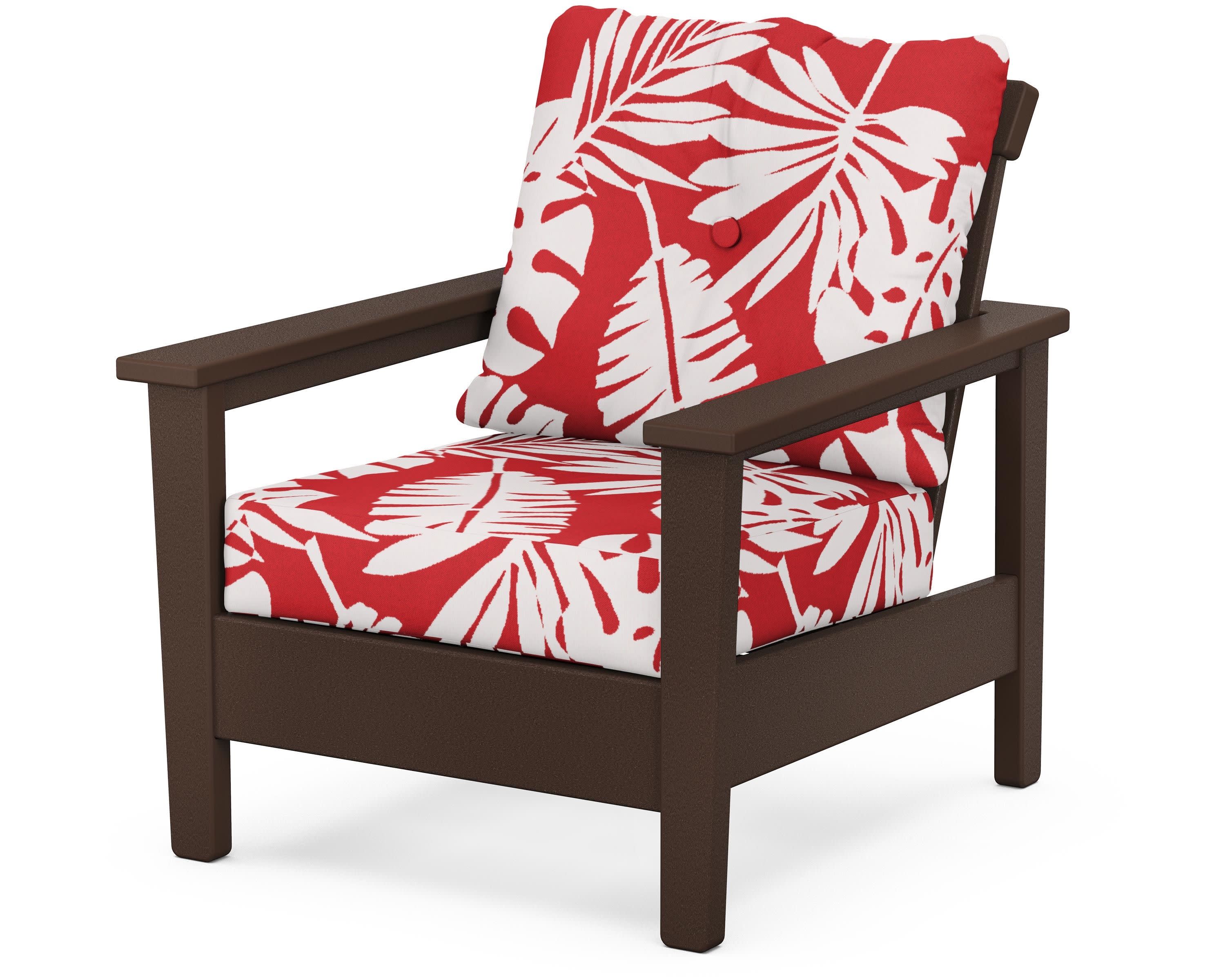 Prescott Deep Seating Chair in Mahogany / Leaf Crimson