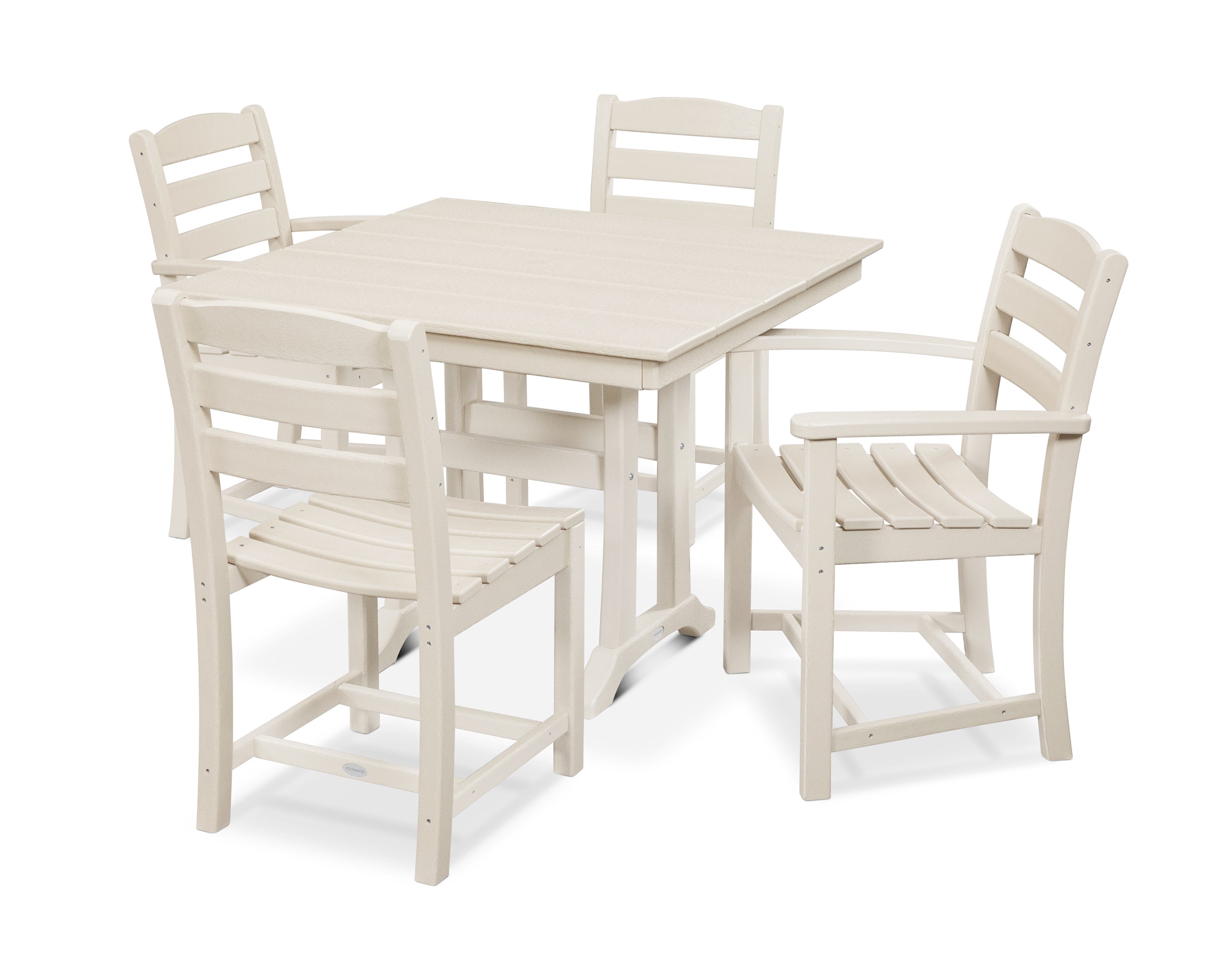 La Casa Caf 5-Piece Farmhouse Dining Set with Trestle Legs in Sand