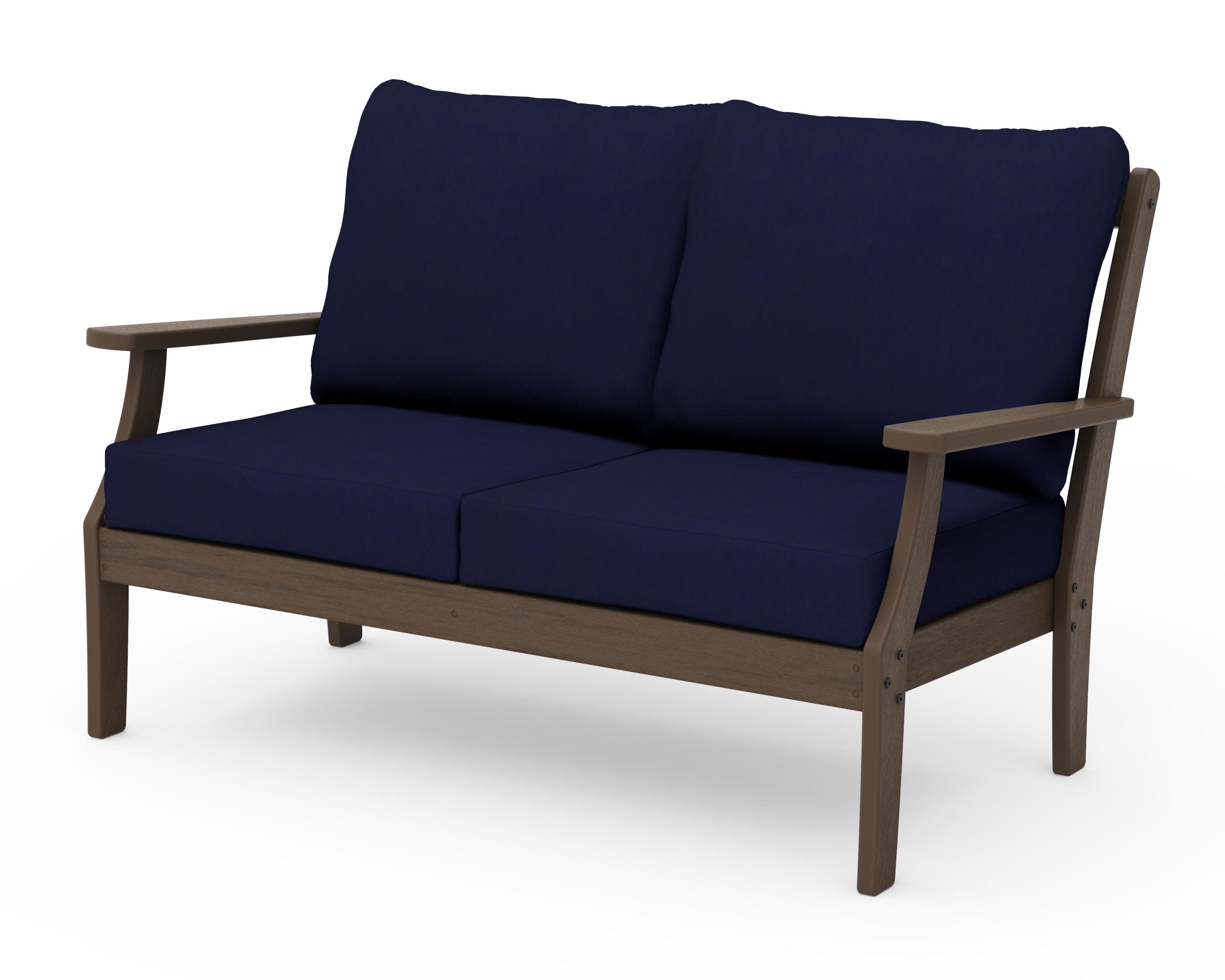 Braxton Deep Seating Loveseat in Kona / Navy