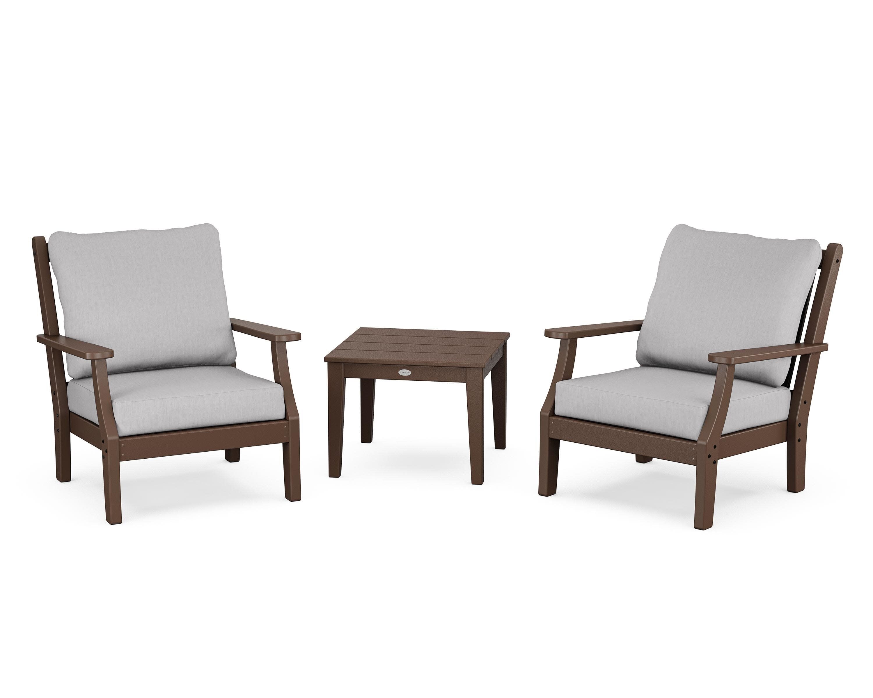 Wovendale 3-Piece Deep Seating Set in Mahogany / Granite