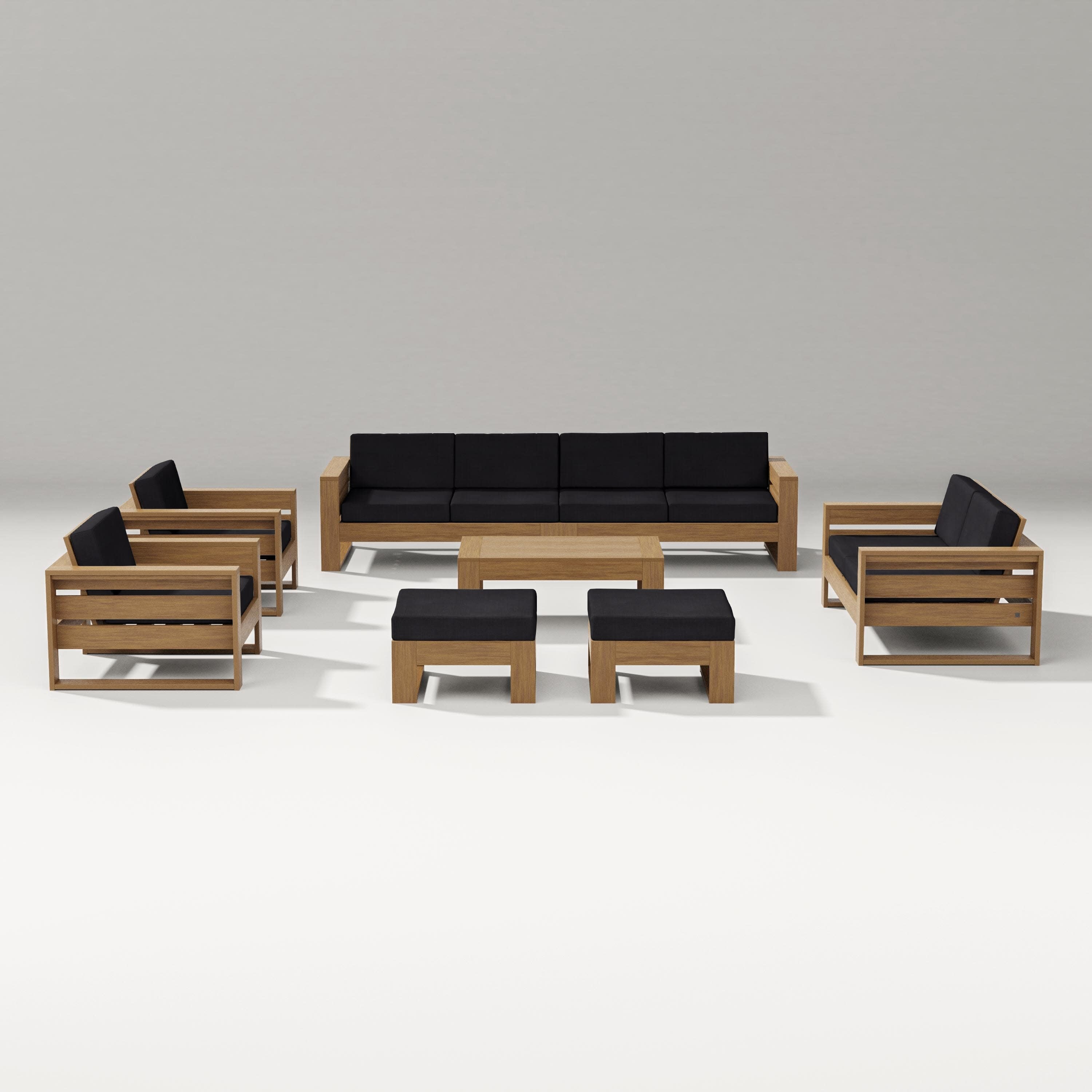 Latitude 8-Piece Lounge Sofa Set in Natural / Midnight Linen