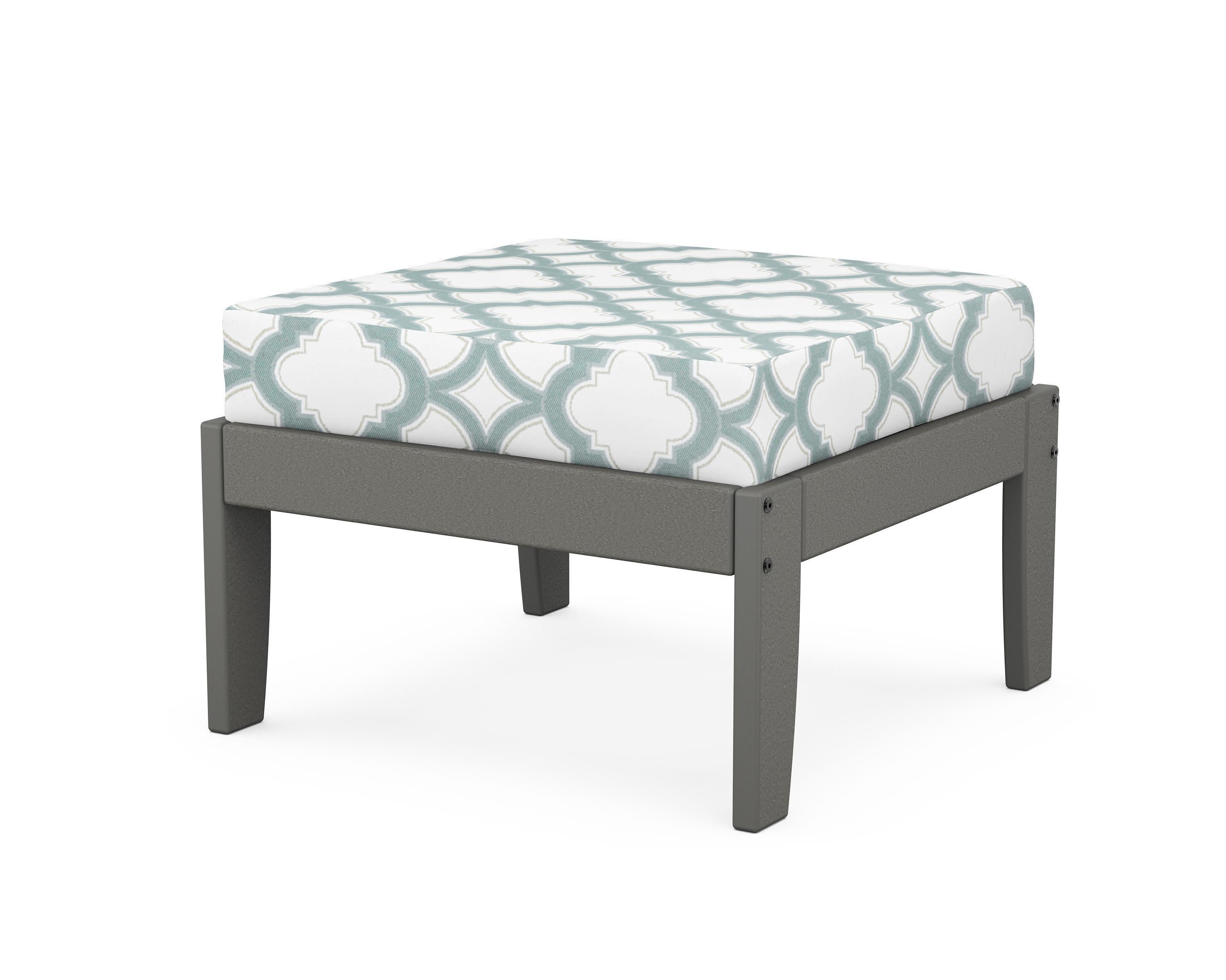 Modular Ottoman - Classic in Slate Grey / Trellis Glacier Spa