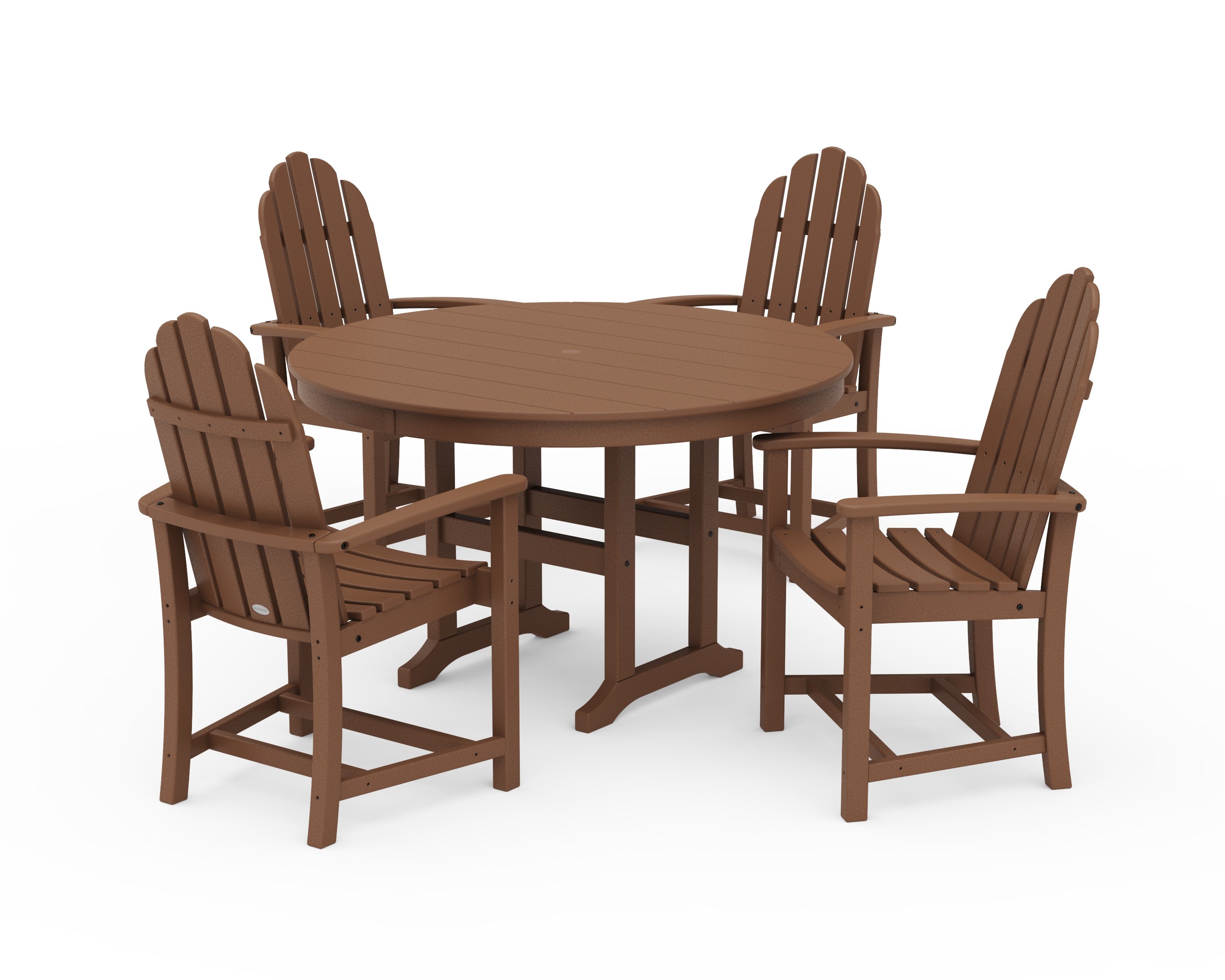 Classic Adirondack 5-Piece Round Farmhouse Dining Set in Teak