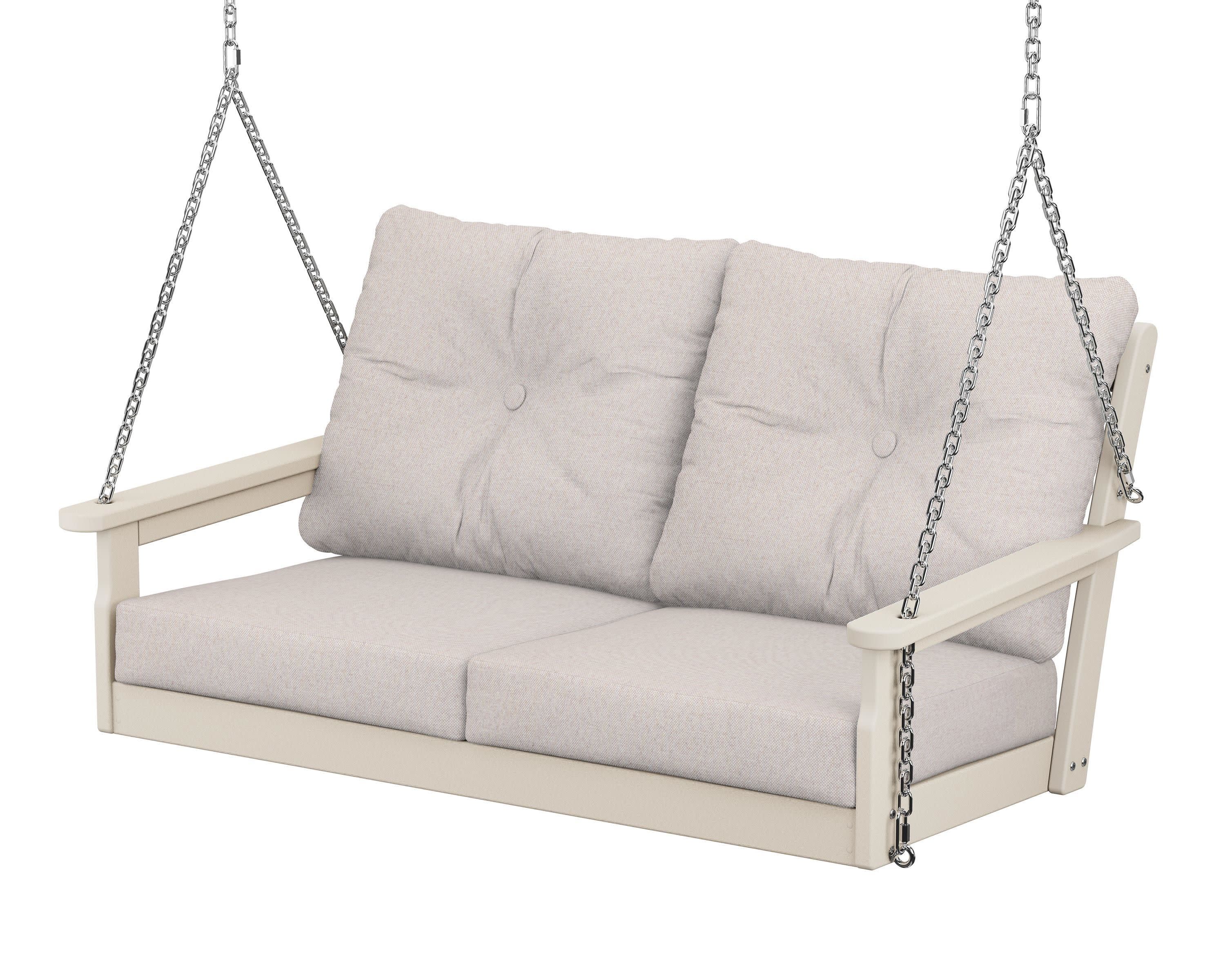 Vineyard Deep Seating Swing in Sand / Dune Burlap