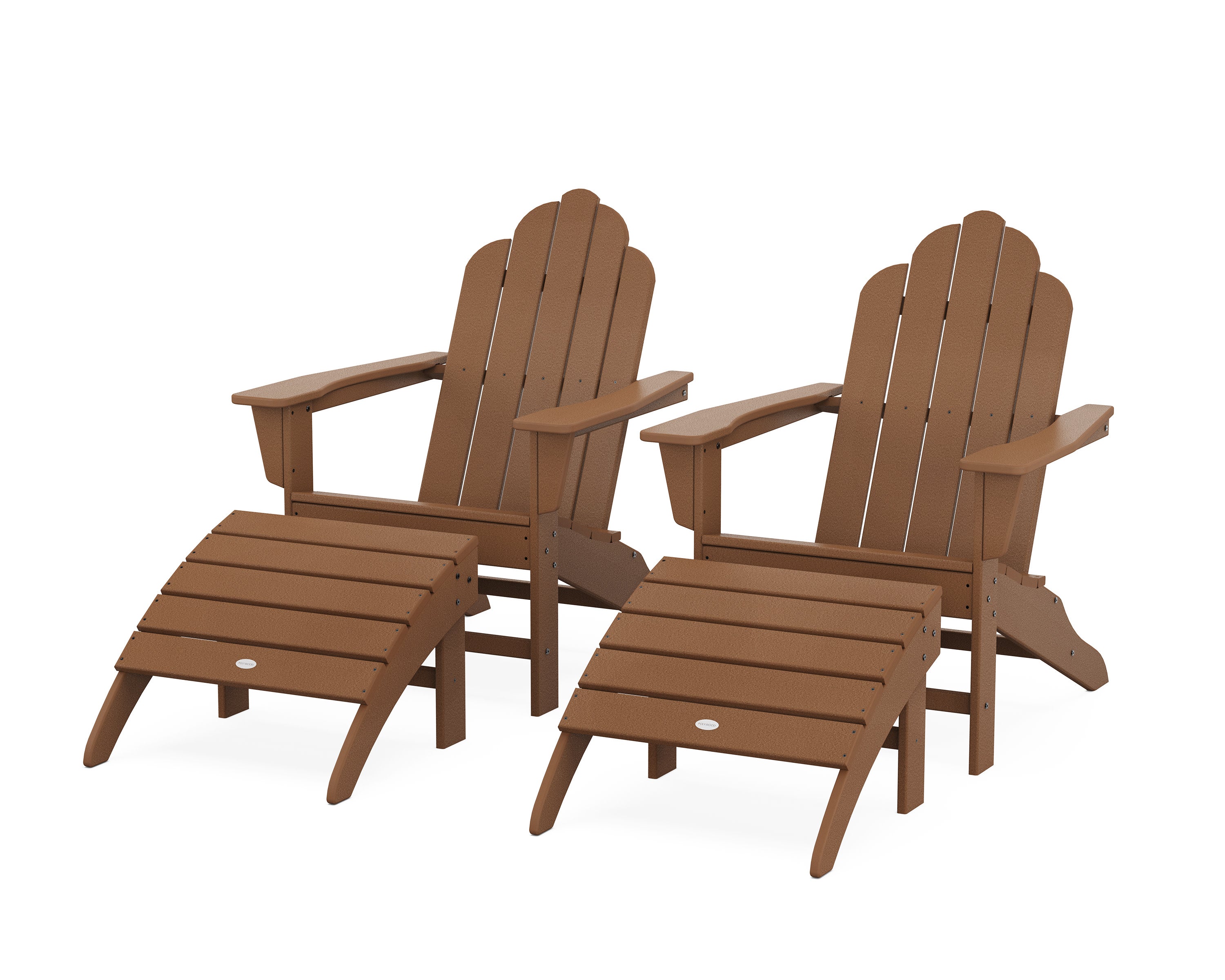 Long Island Adirondack Chair 4-Piece Set with Ottomans in Teak