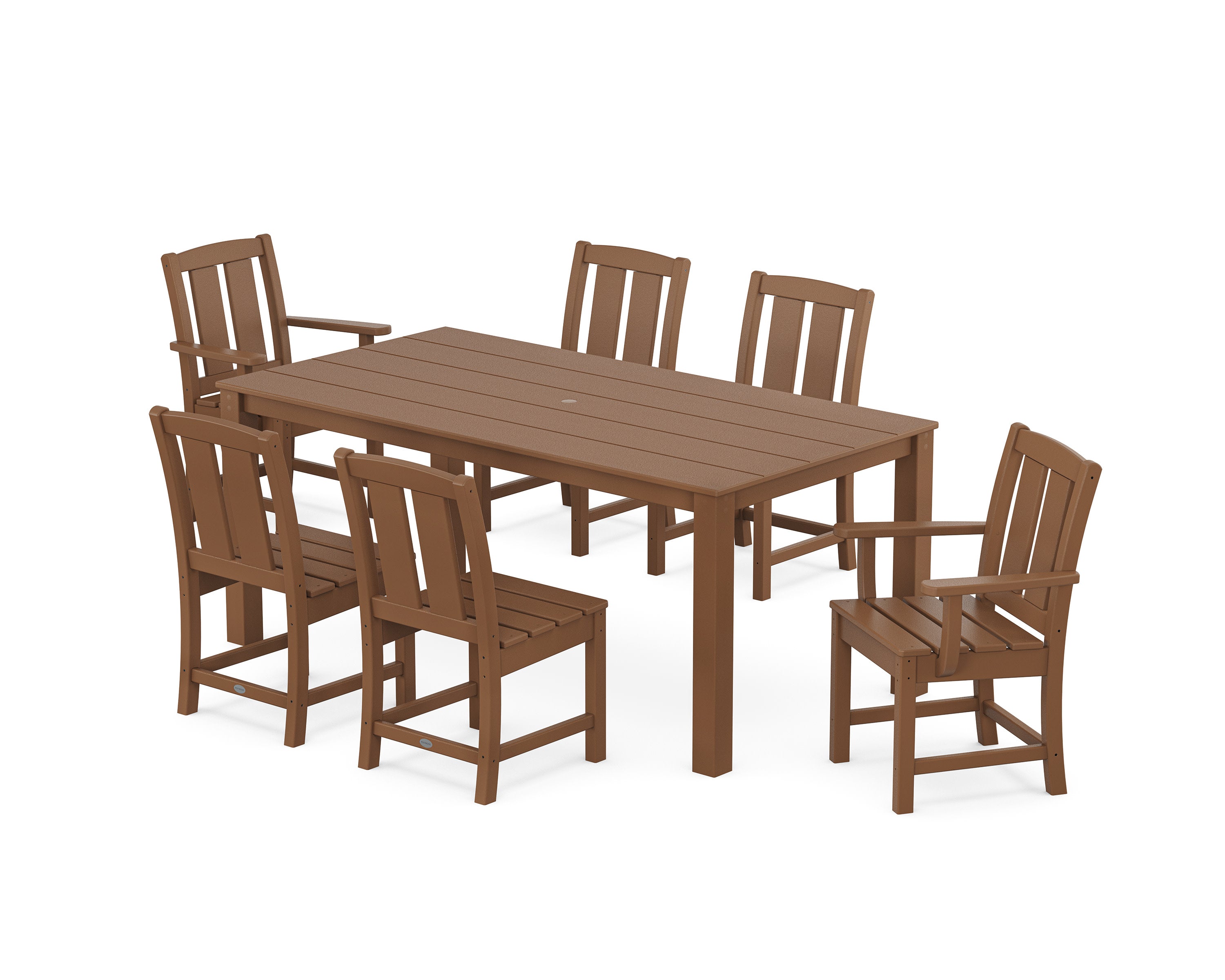Mission 7-Piece Parsons Dining Set in Teak