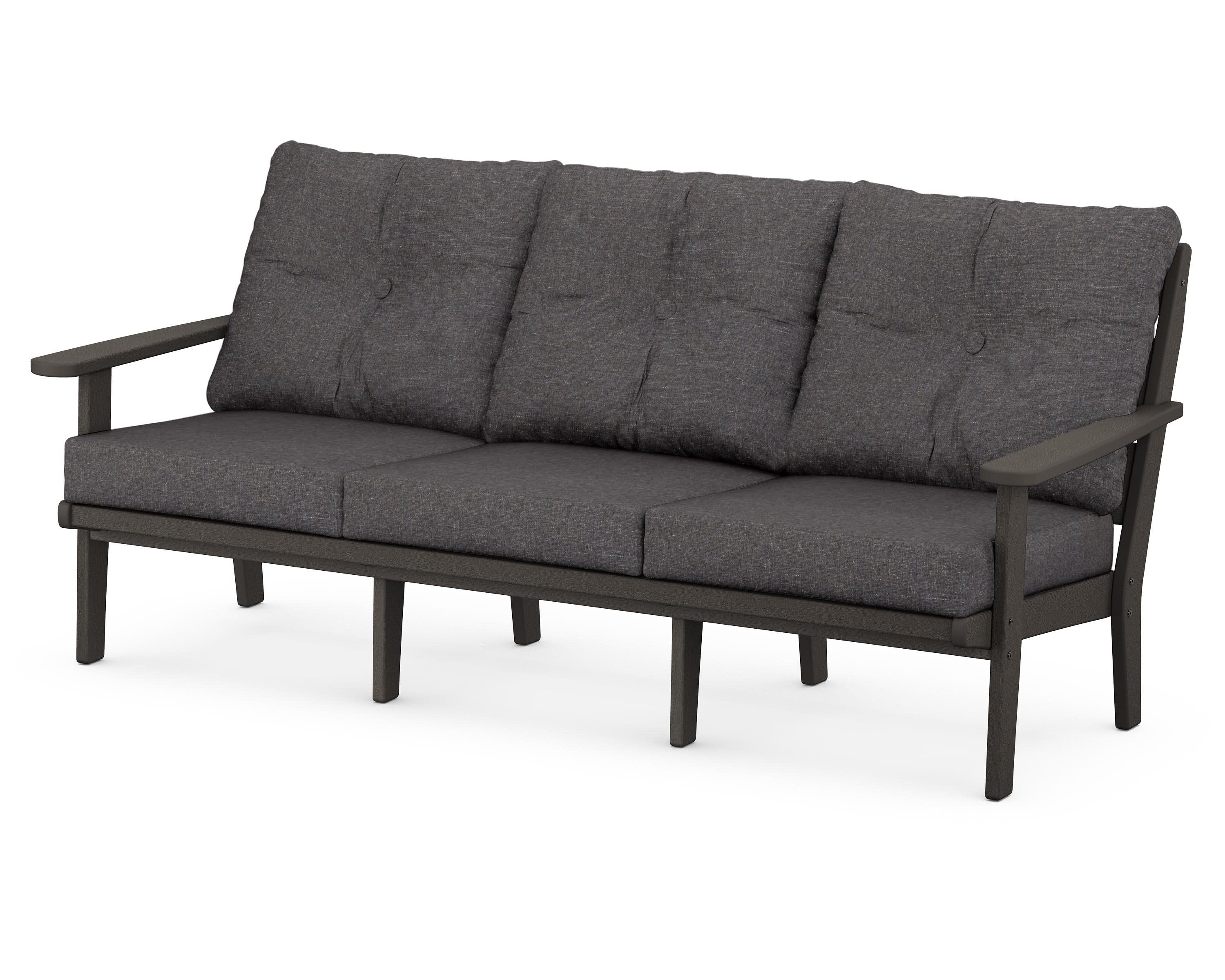 Lakeside Deep Seating Sofa in Vintage Coffee / Ash Charcoal