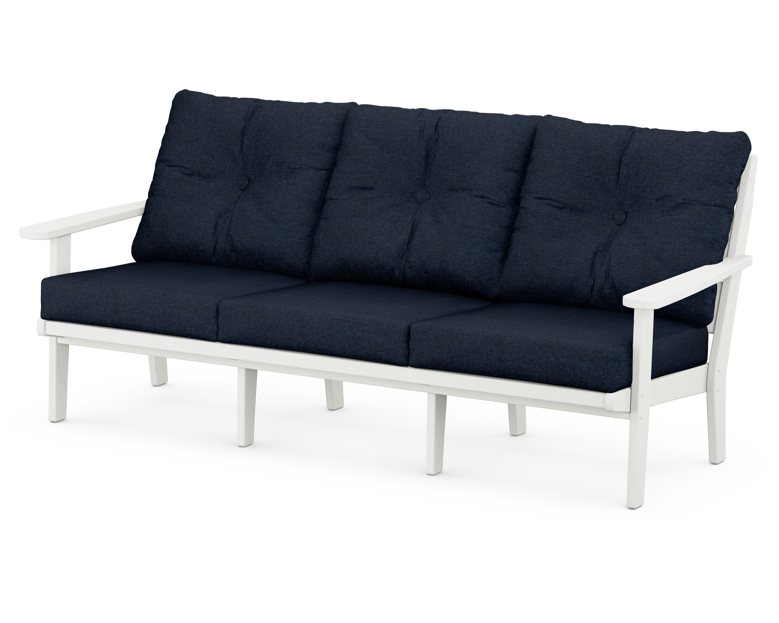 Lakeside Deep Seating Sofa in Vintage White / Marine Indigo