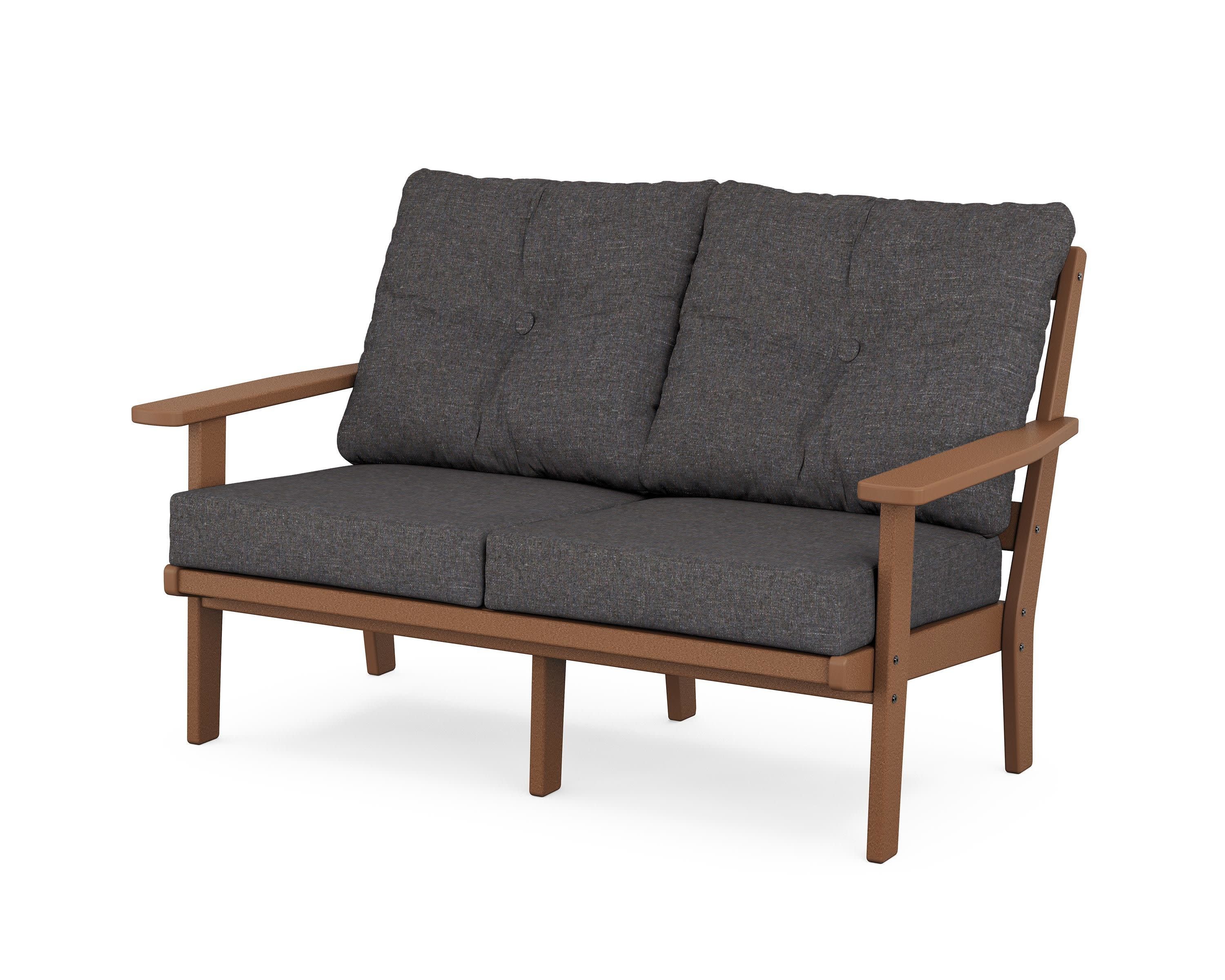 Prairie Deep SeatingLoveseat in Teak / Ash Charcoal