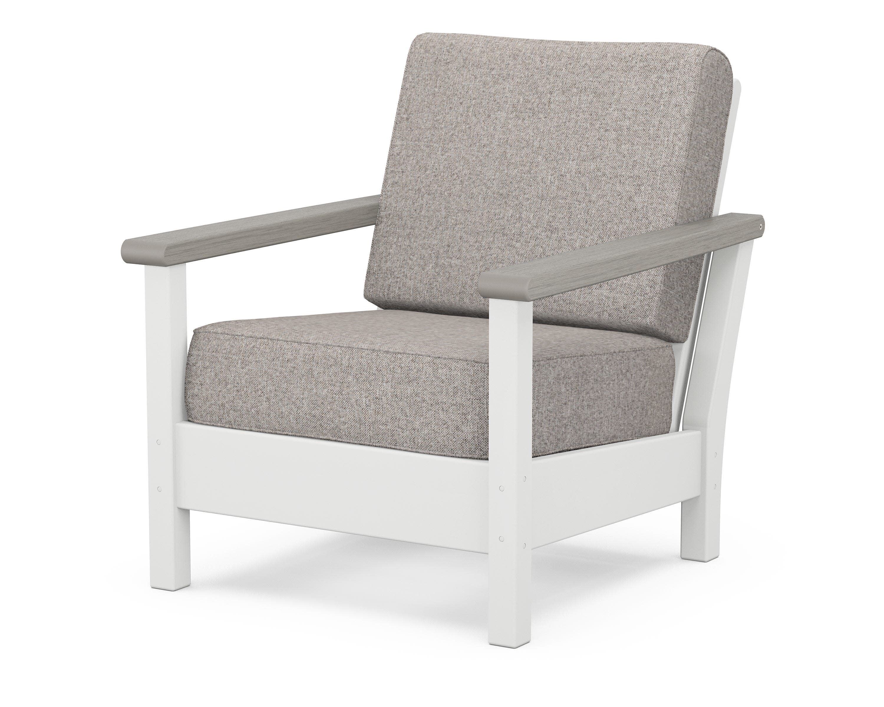 Harbour Deep Seating Chair in White / Driftwood / Weathered Tweed