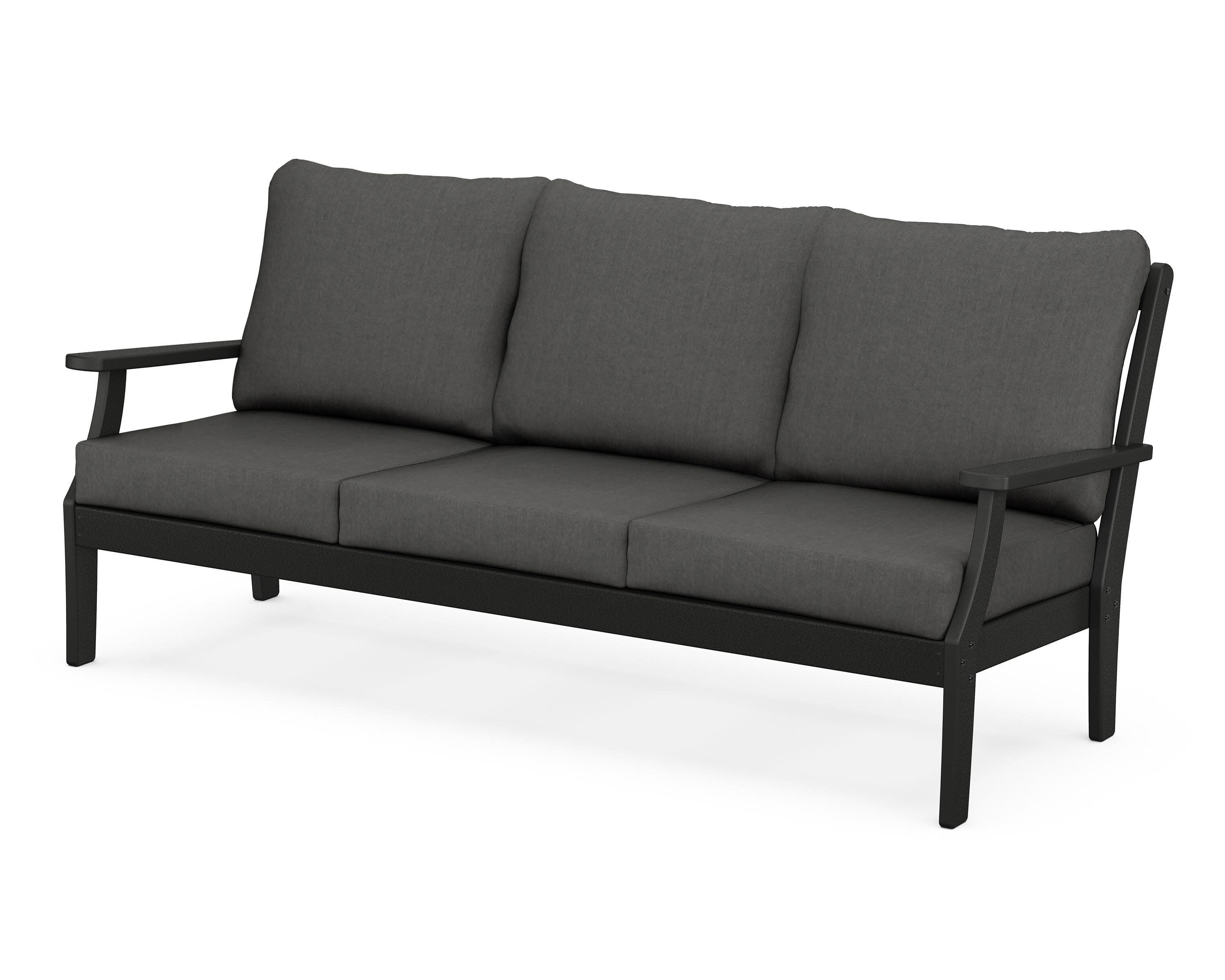 Braxton Deep Seating Sofa in Black / Spectrum Carbon