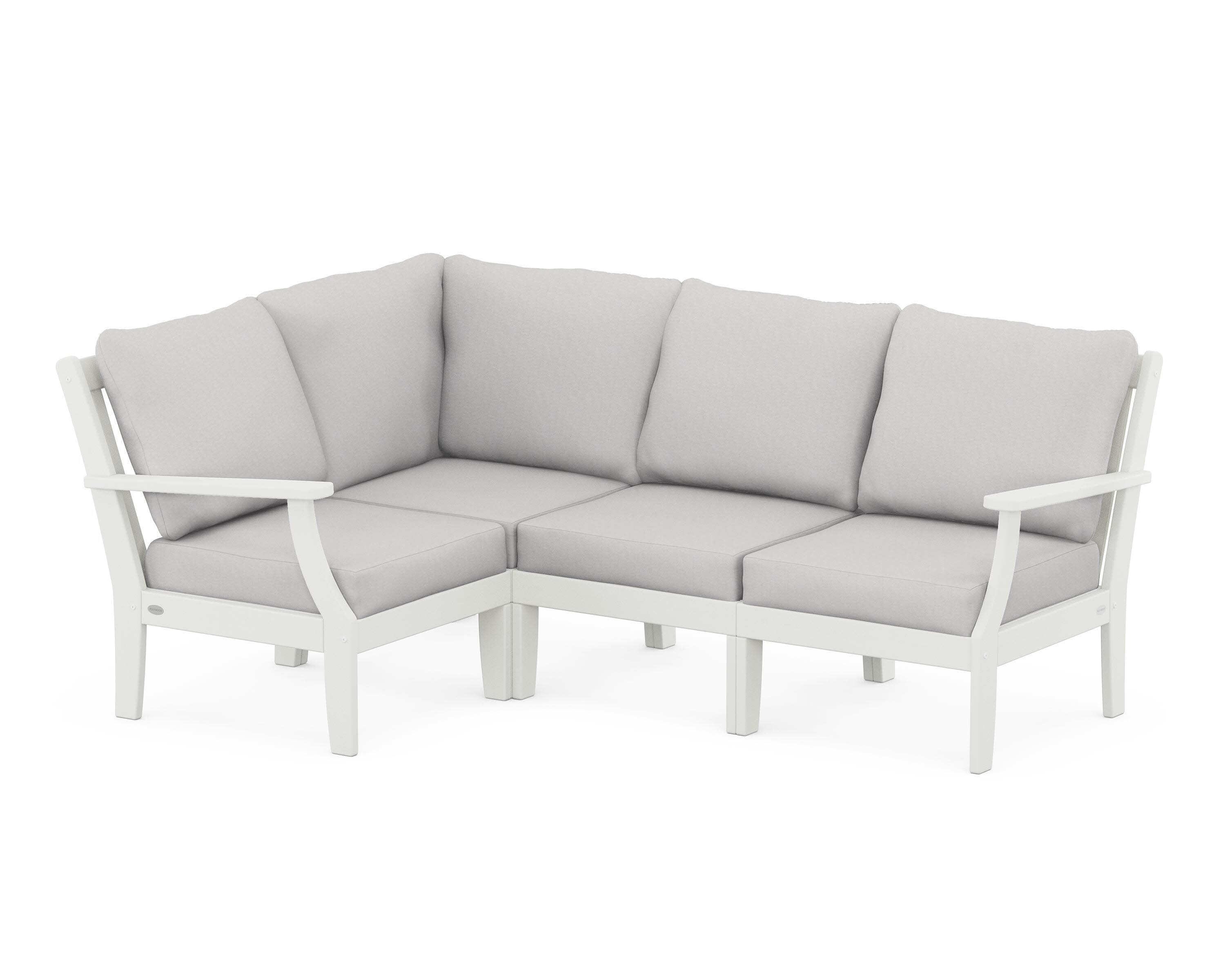 Braxton Modular 4-Piece Deep Seating Set in Vintage White / Diamond in the Rough