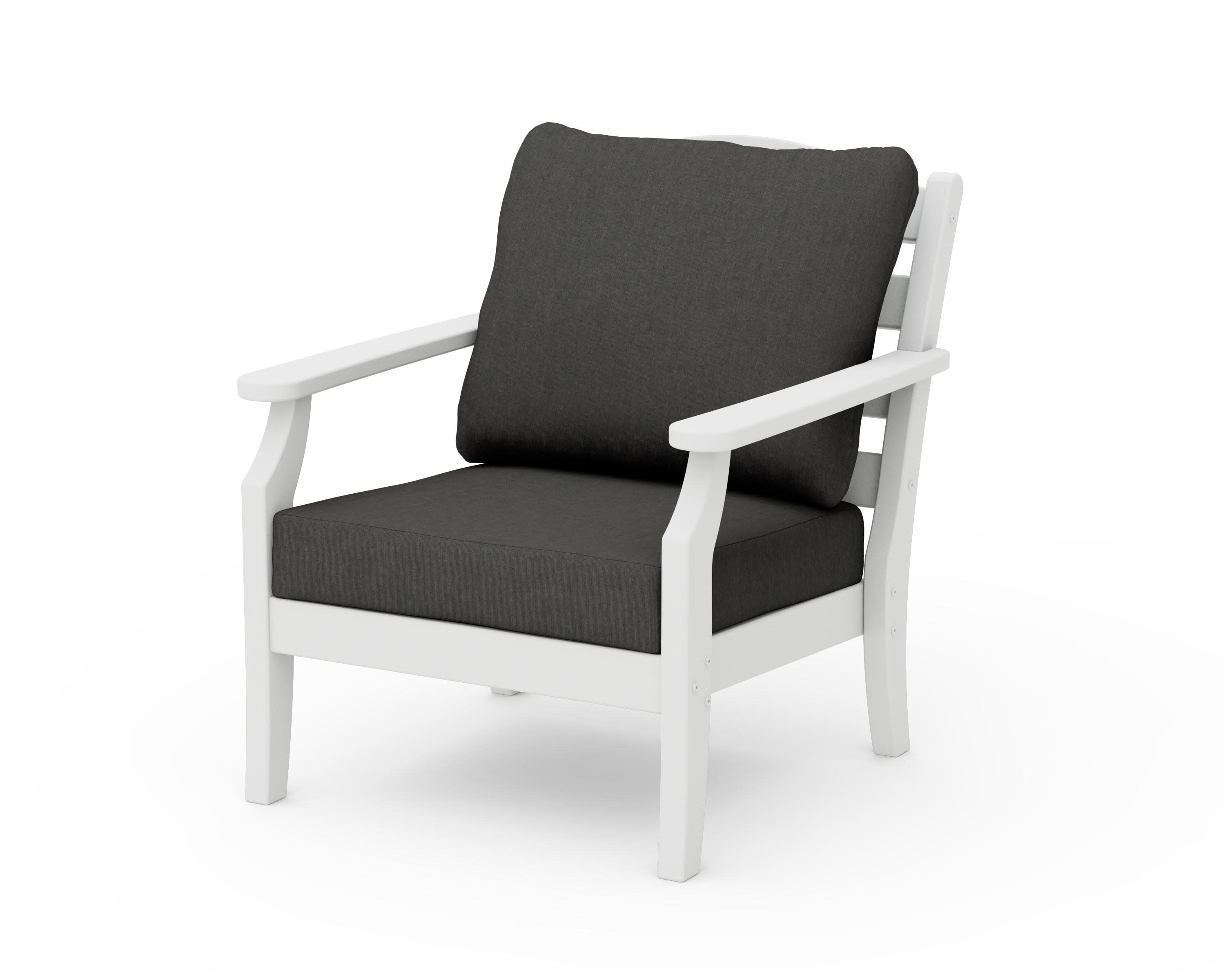 Savannah Deep Seating Chair in White / Spectrum Carbon