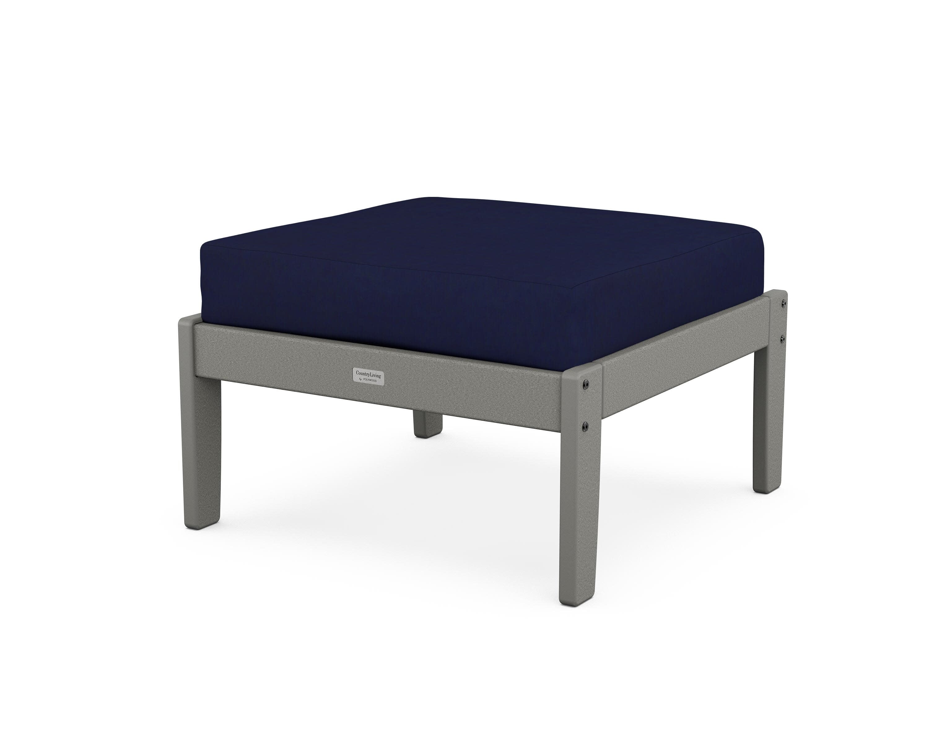 Cottage Deep Seating Ottoman in Slate Grey / Navy