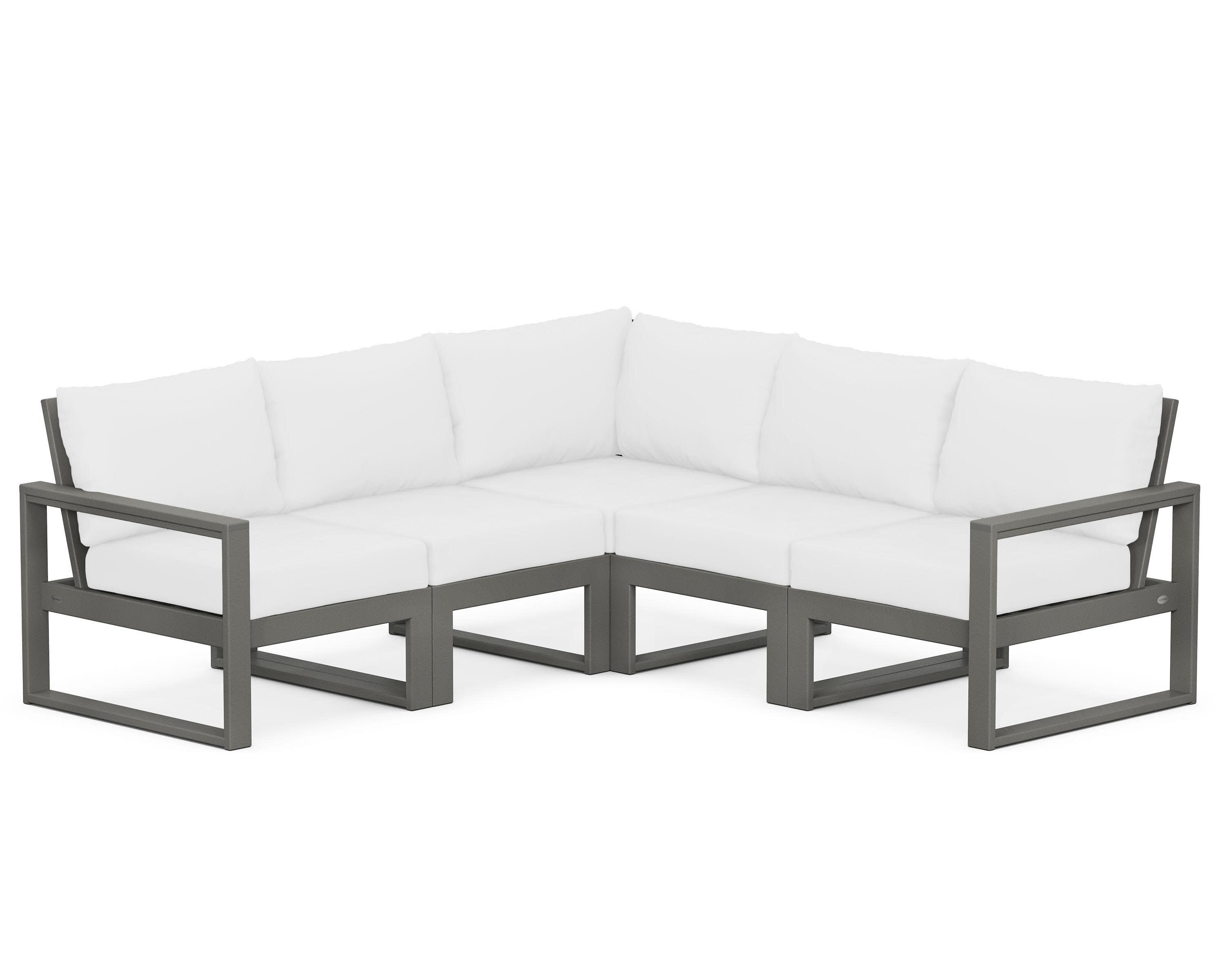 EDGE 5-Piece Modular Deep Seating Set in Slate Grey / Natural