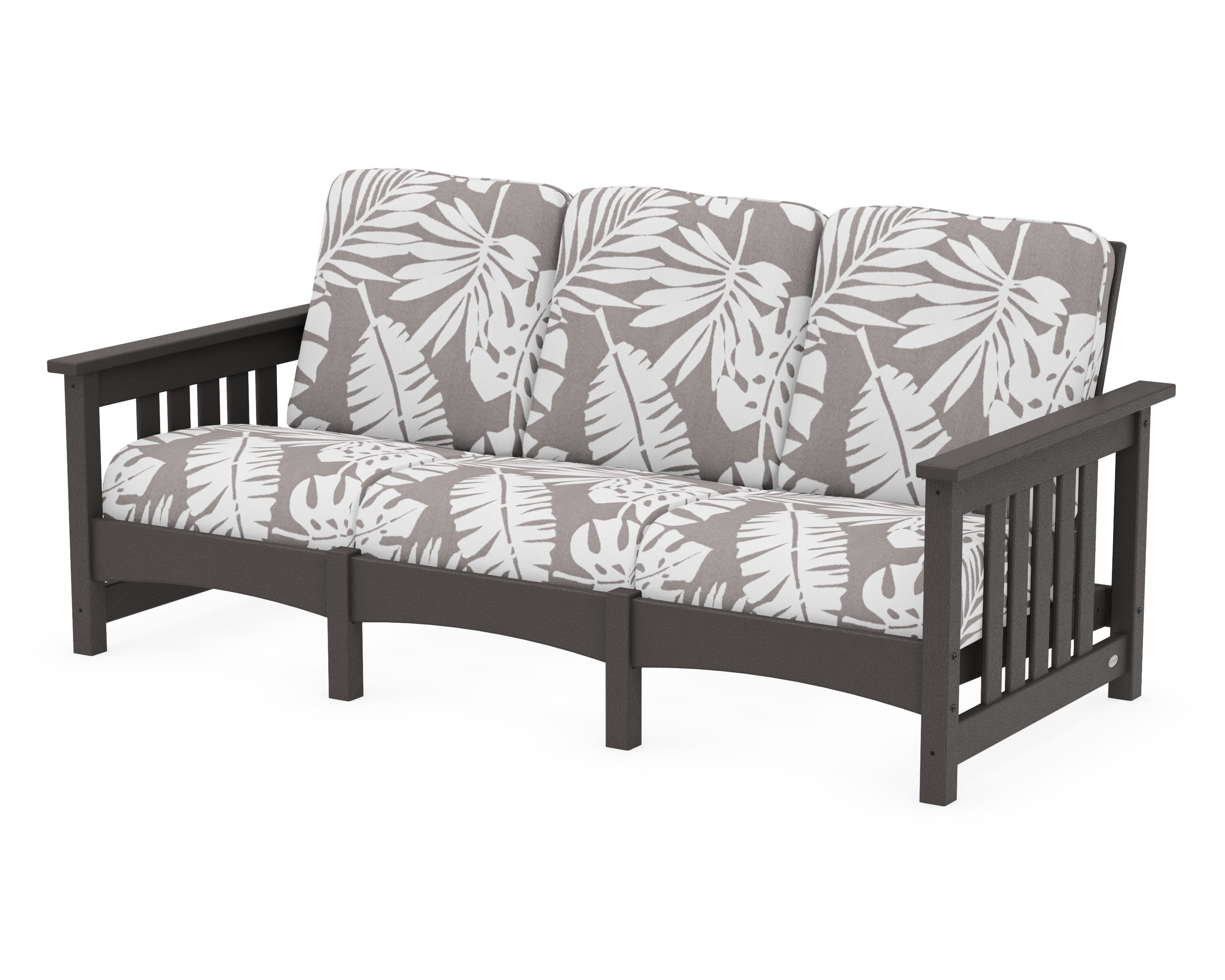 Club Mission Sofa in Vintage Coffee / Leaf Grey Mist