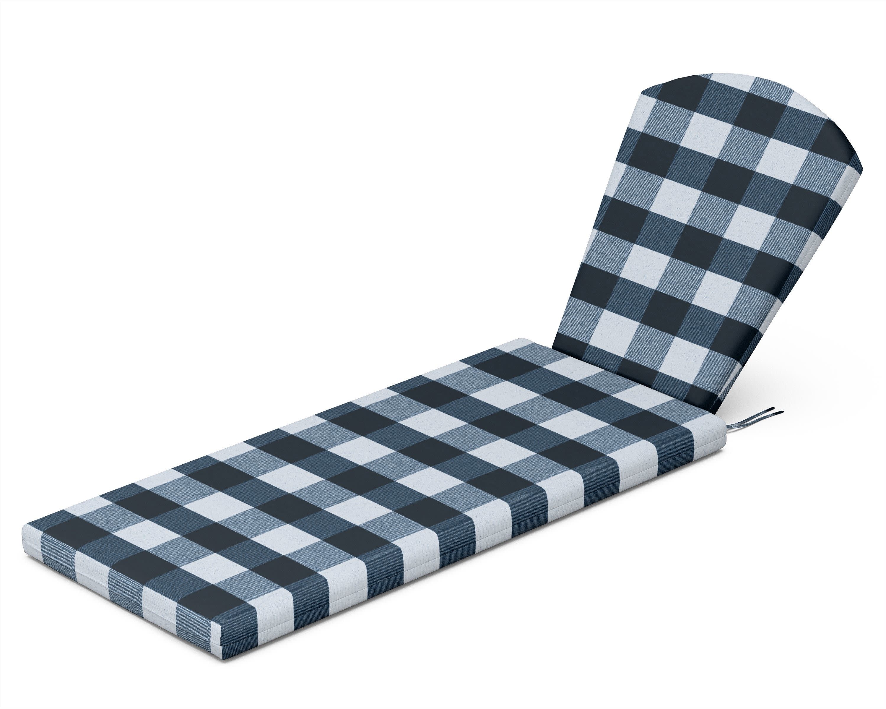 Chaise Cushion in Buffalo Plaid Marine Indigo