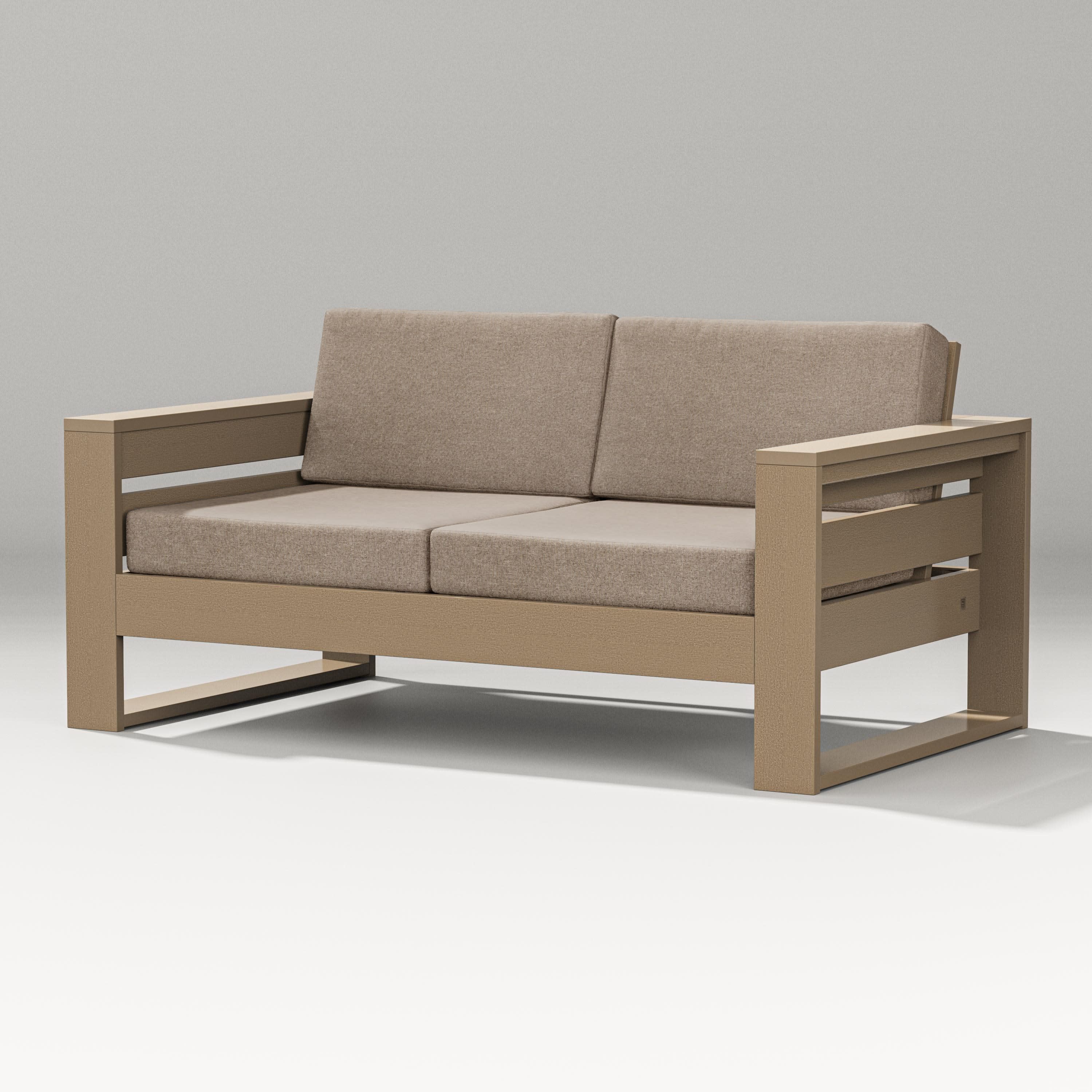 Latitude Loveseat in Vintage Sahara / Spiced Burlap