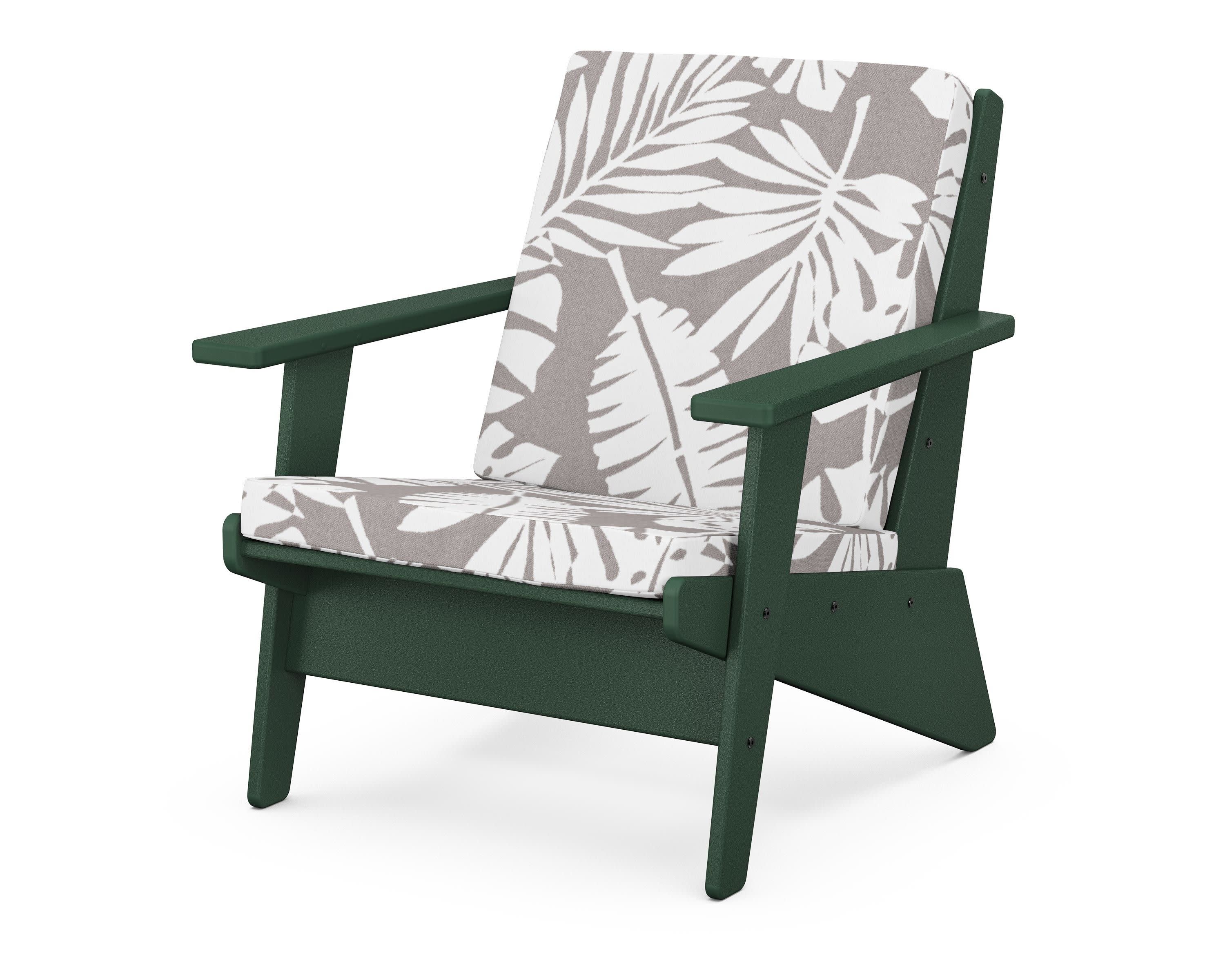 Riviera Modern Lounge Chair in Green / Leaf Grey Mist