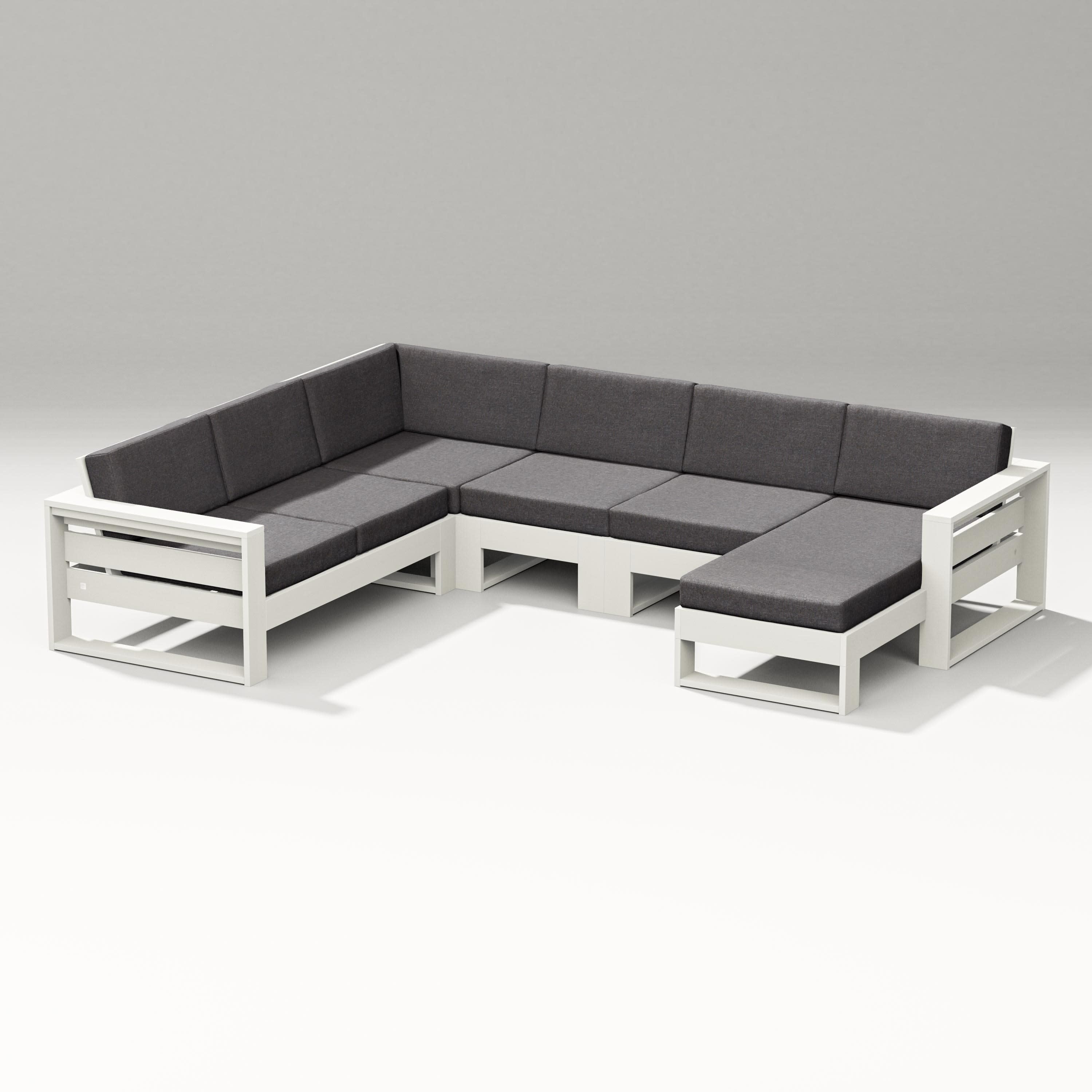 Latitude Corner Sectional with Right Chaise in Vintage White / Ash Charcoal