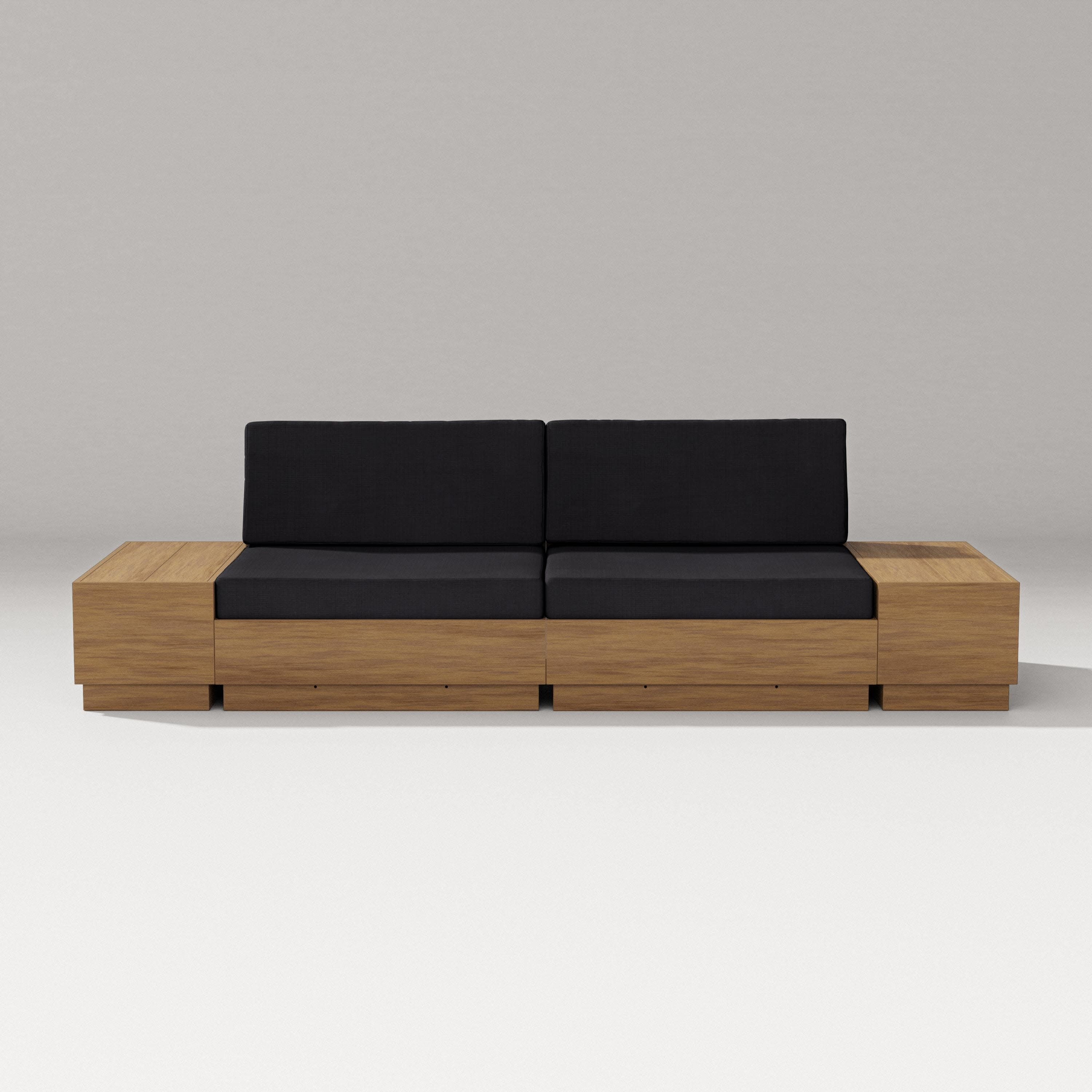Elevate 4-Piece Loveseat Sectional in Natural / Midnight Linen