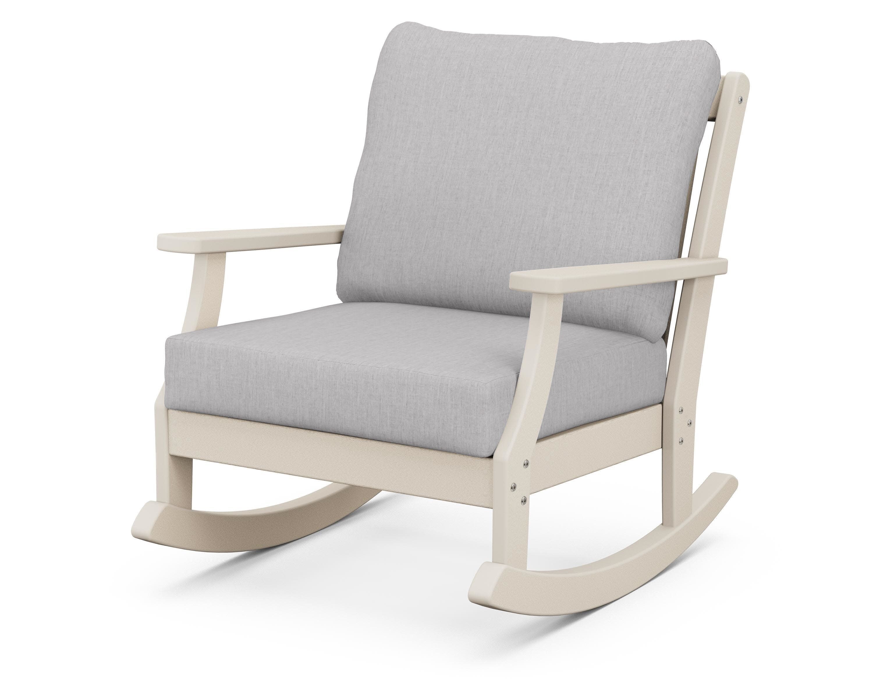 Braxton Deep Seating Rocking Chair in Sand / Granite