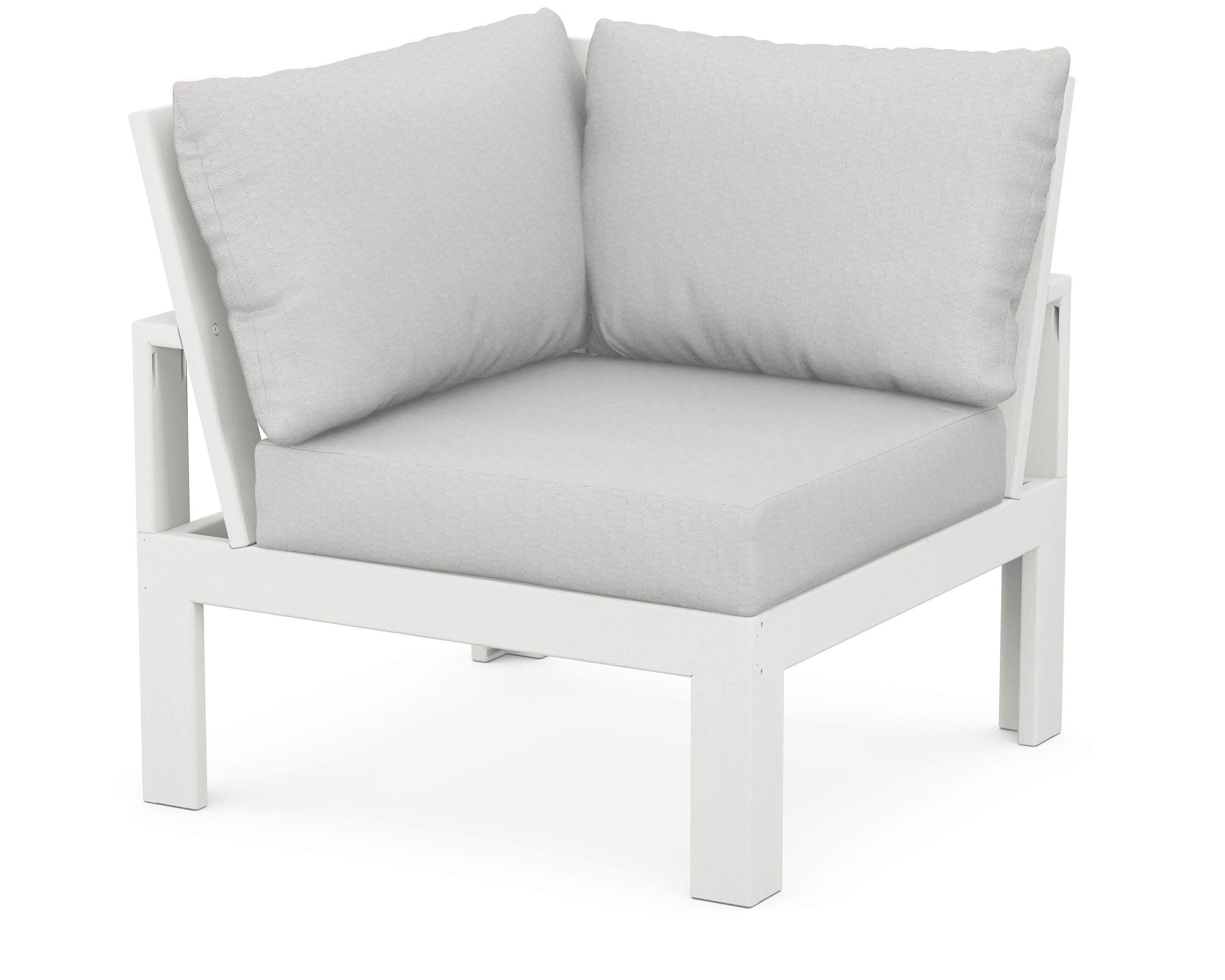 Modular Corner Chair in Vintage White / Diamond in the Rough