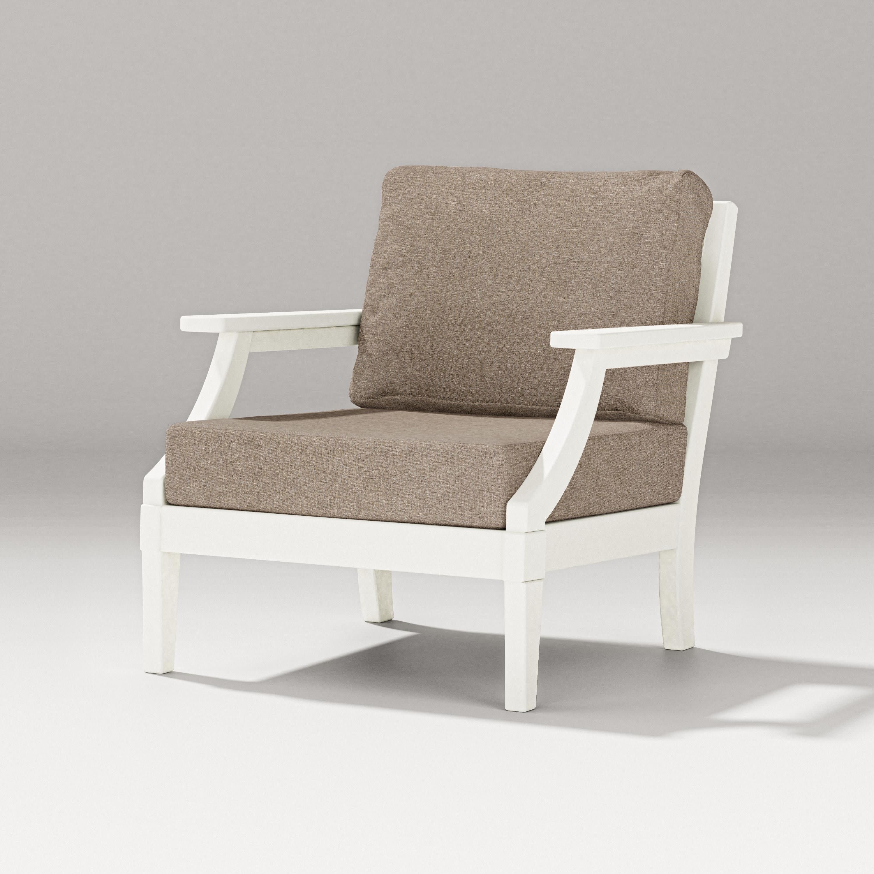 Estate Lounge Chair in Vintage White / Spiced Burlap