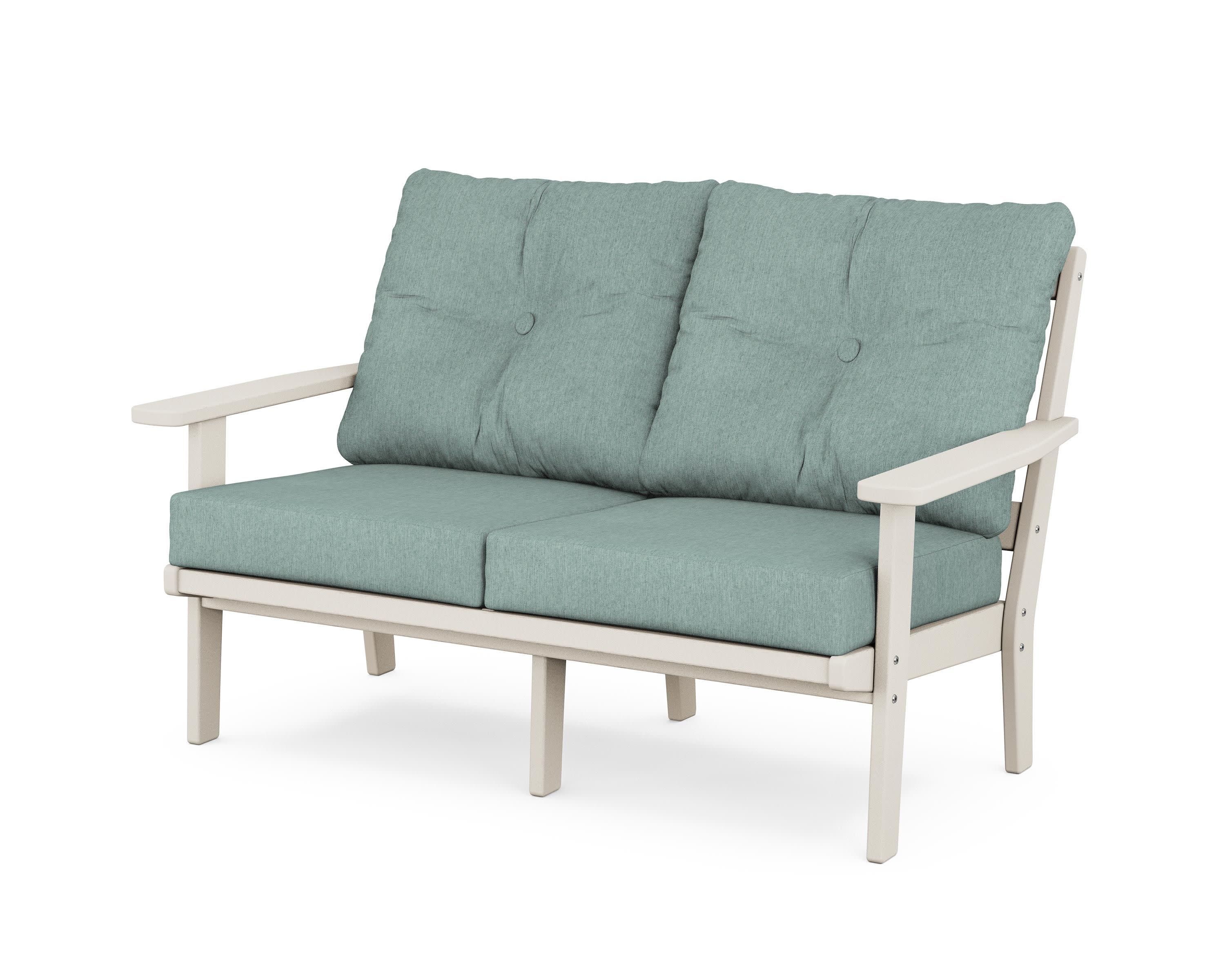 Oxford Deep SeatingLoveseat in Sand / Glacier Spa