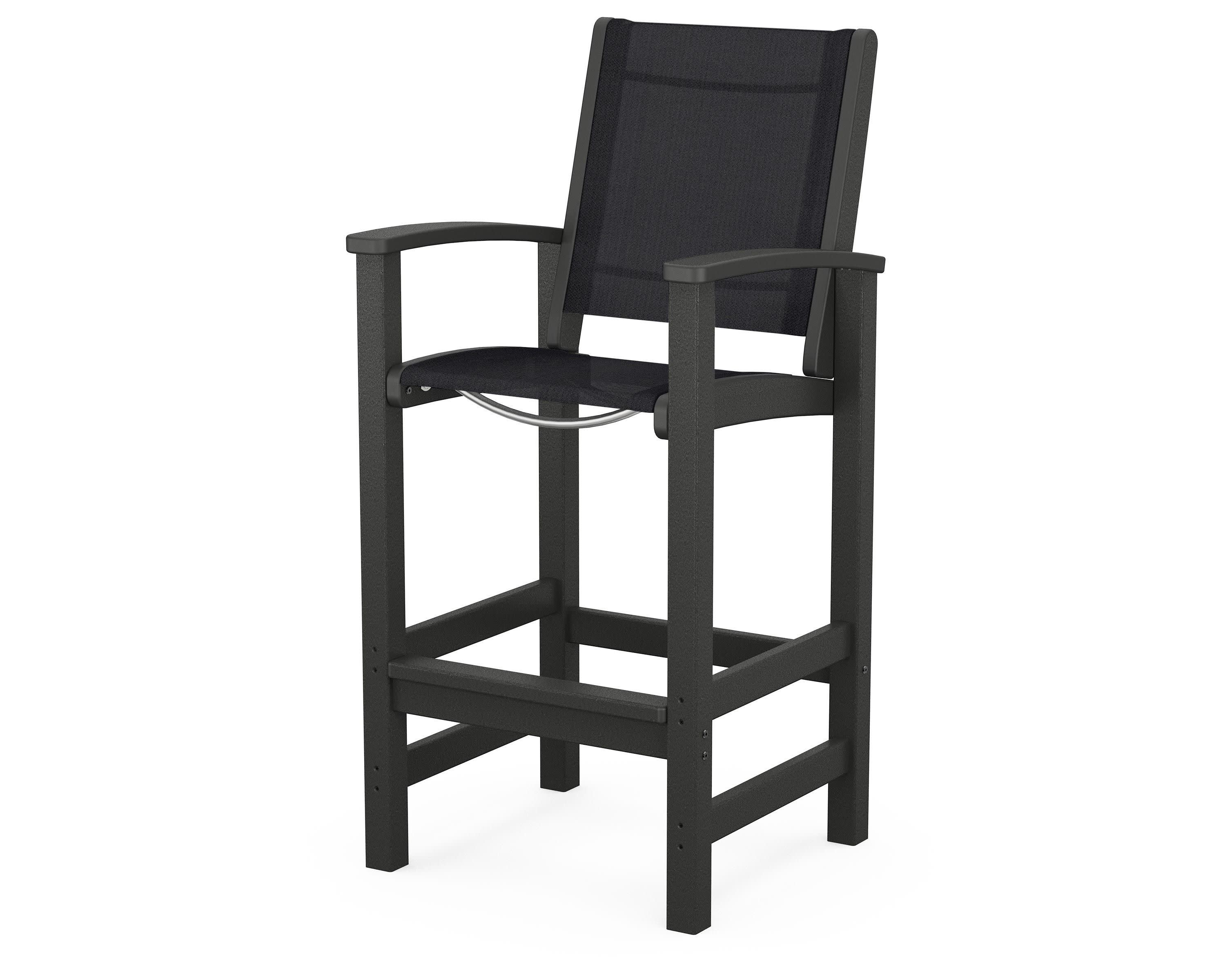 Coastal Bar Chair in Black / Black Sling