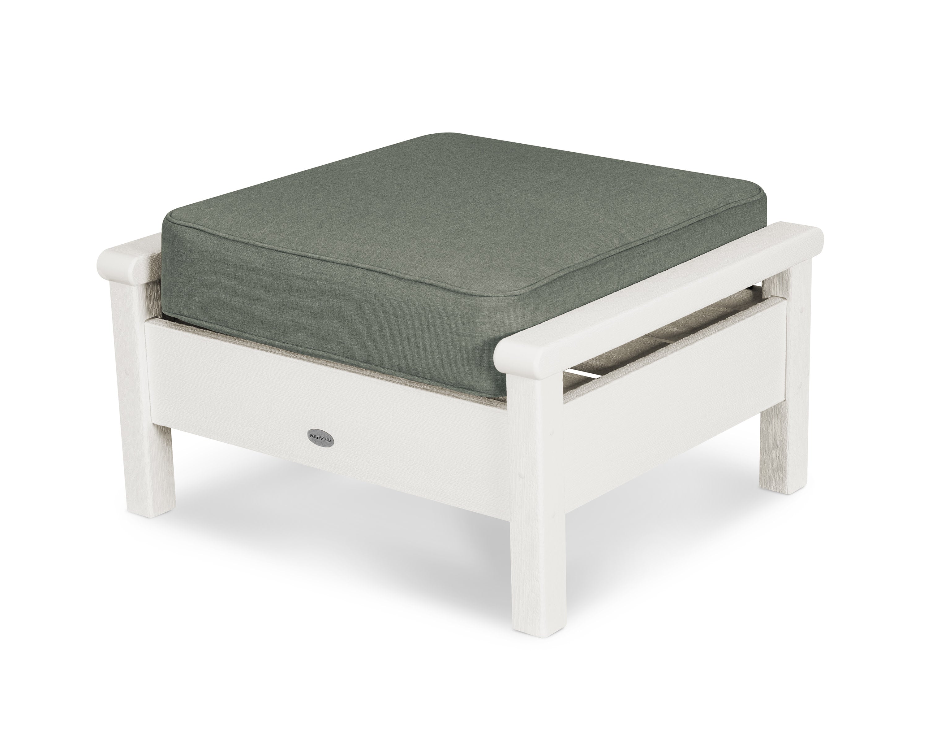 Harbour Deep Seating Ottoman in Vintage White / Cast Sage