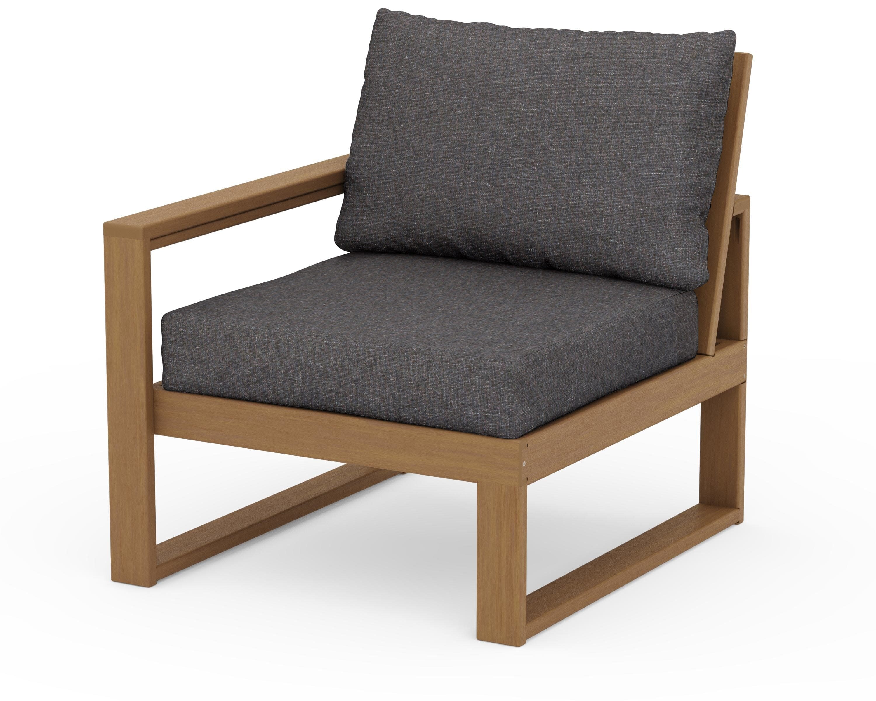 EDGE Modular Left Arm Chair in Natural / Ash Charcoal