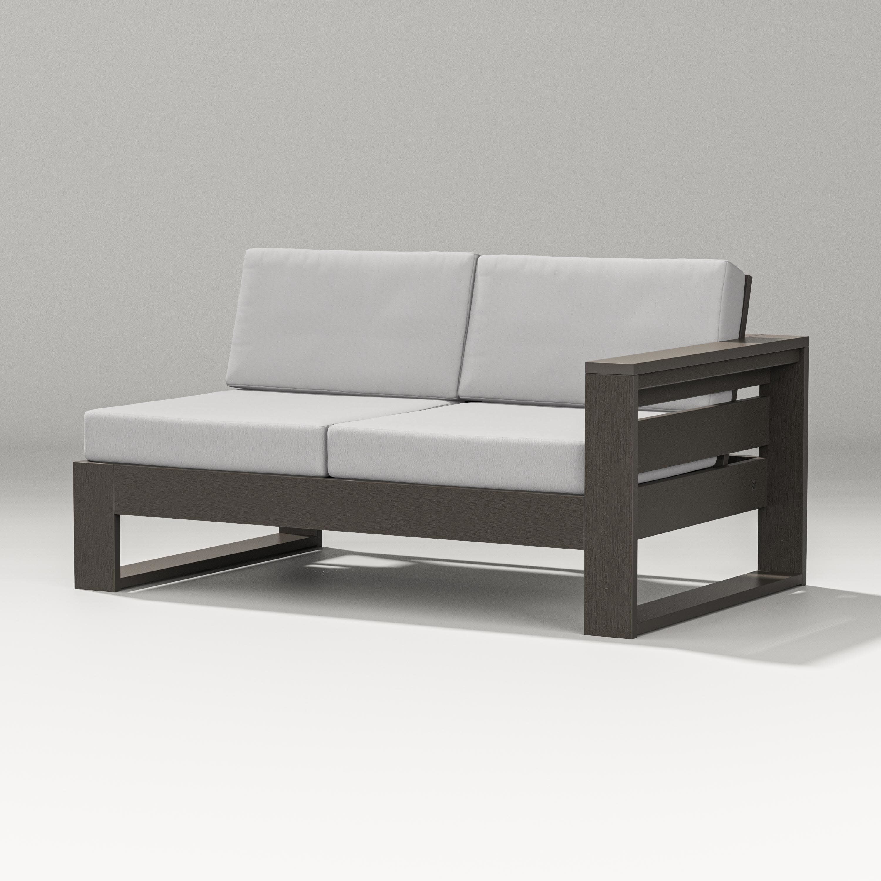 Latitude Modular Right Arm Loveseat in Vintage Coffee / Diamond in the Rough