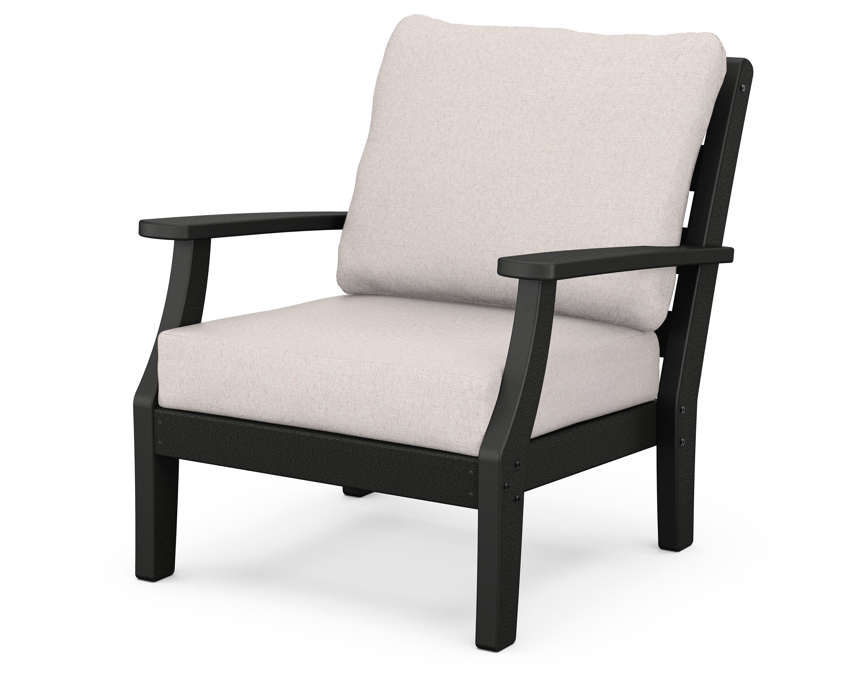 Chesapeake Deep Seating Chair in Black / Dune Burlap