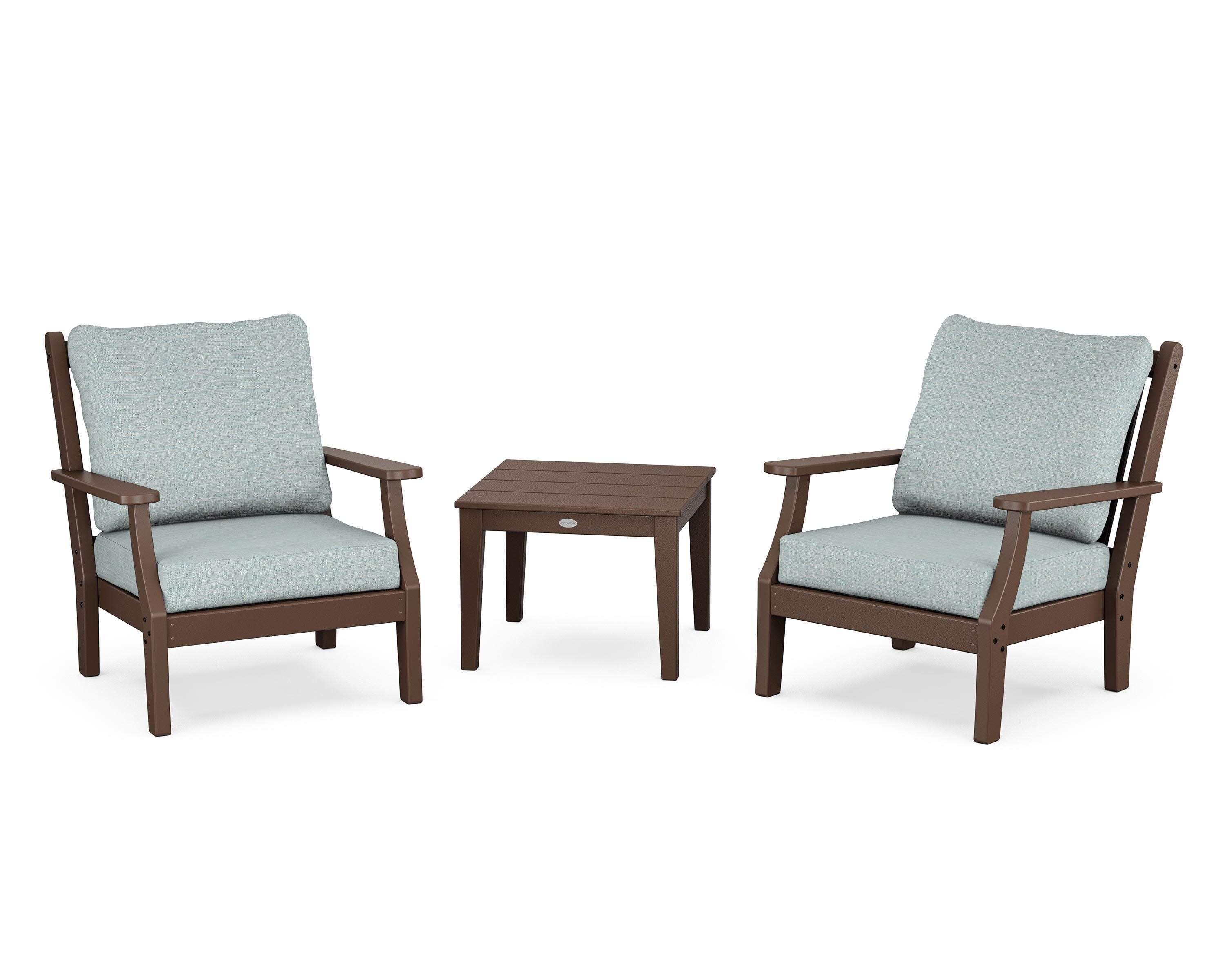 Wovendale 3-Piece Deep Seating Set in Mahogany / Soothe Mist