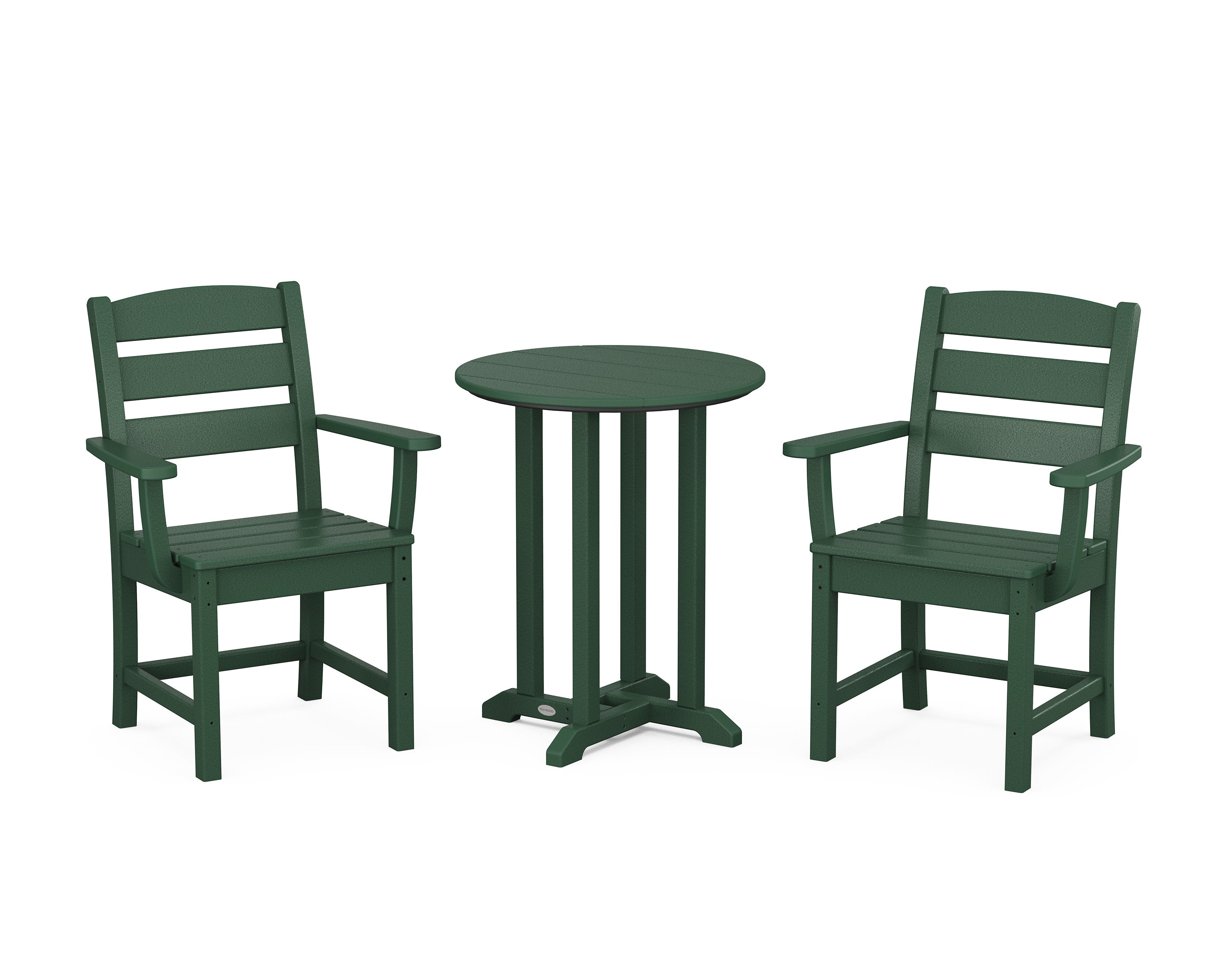 Lakeside 3-Piece Round Bistro Dining Set in Green